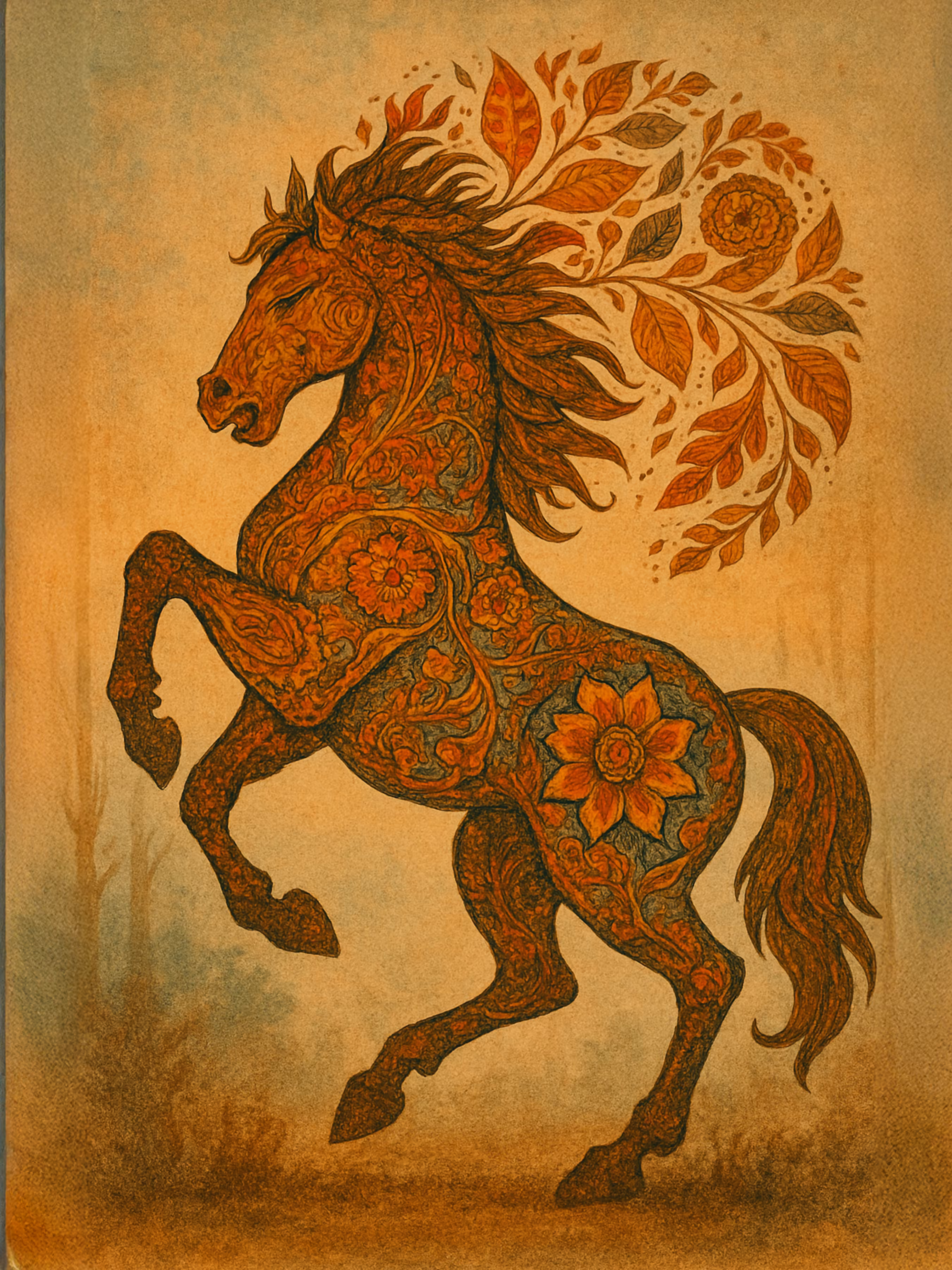 An Odyssey in Persian Fantasy Art: Barzām, the Flame-Born Steed