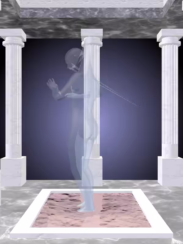 HeavenComputer: The Fading Robotic Blue Sky Woman #7633