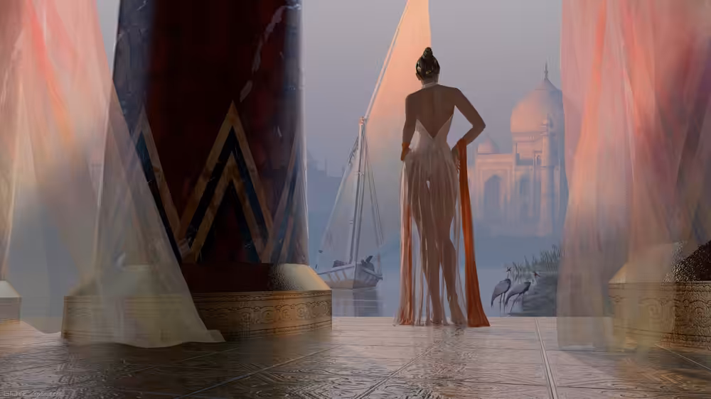 Woman, Lake and Dawn