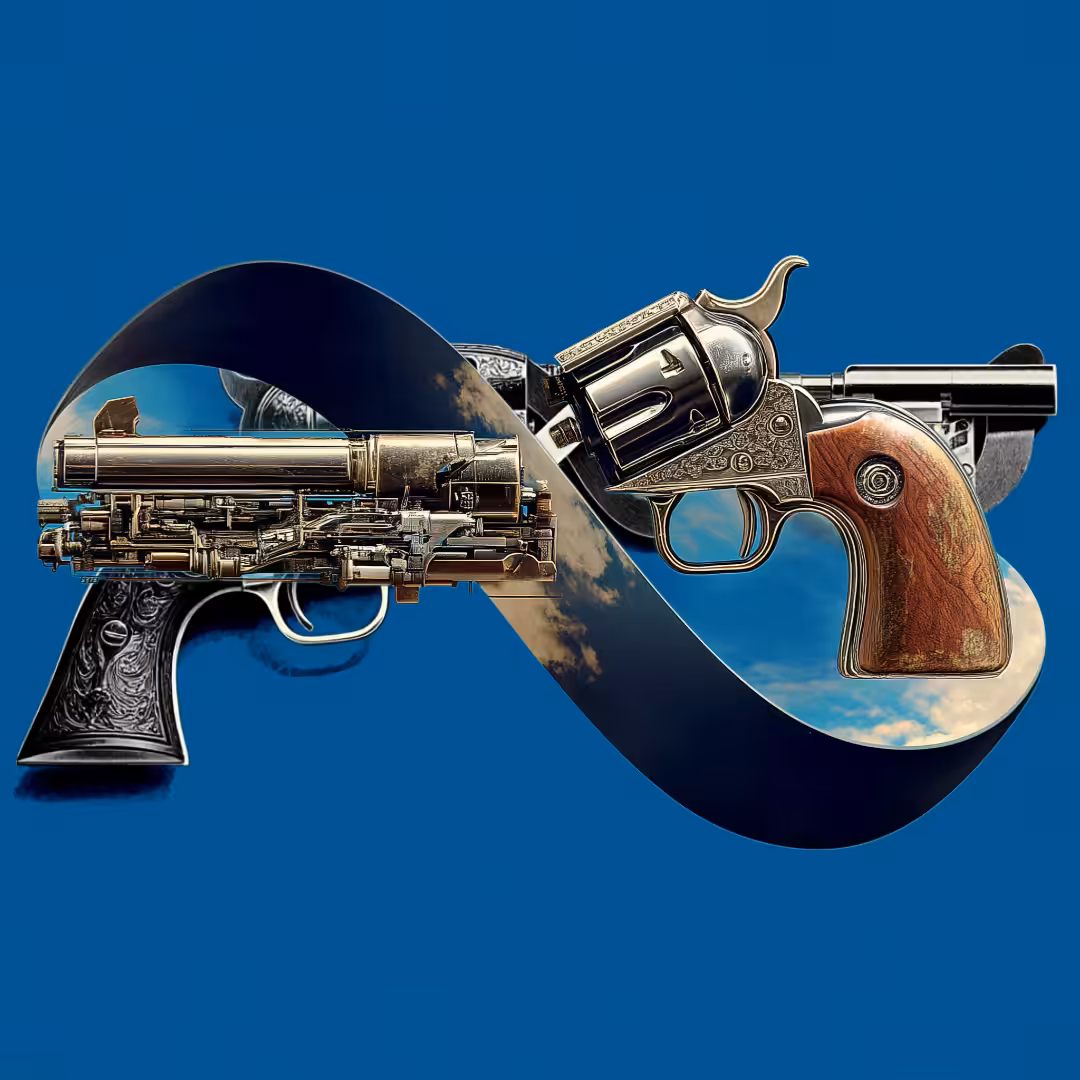 pistols superimposed ∞ innside the eternalEcho