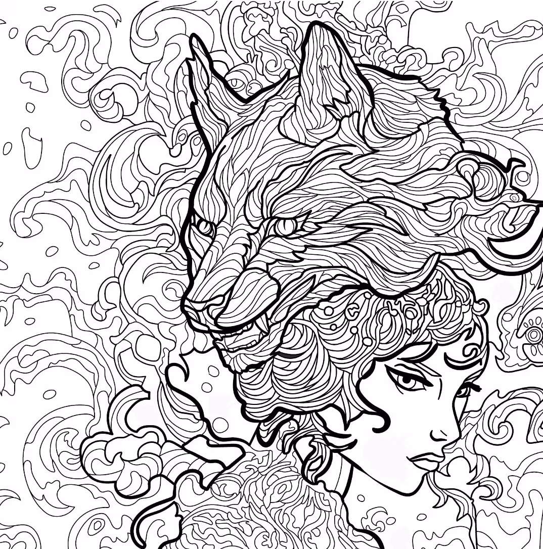 Girl and Wolf.#1