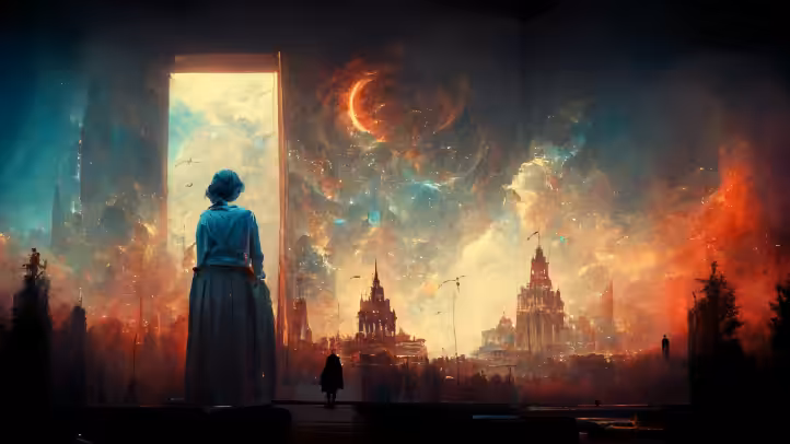 Looking though a portal