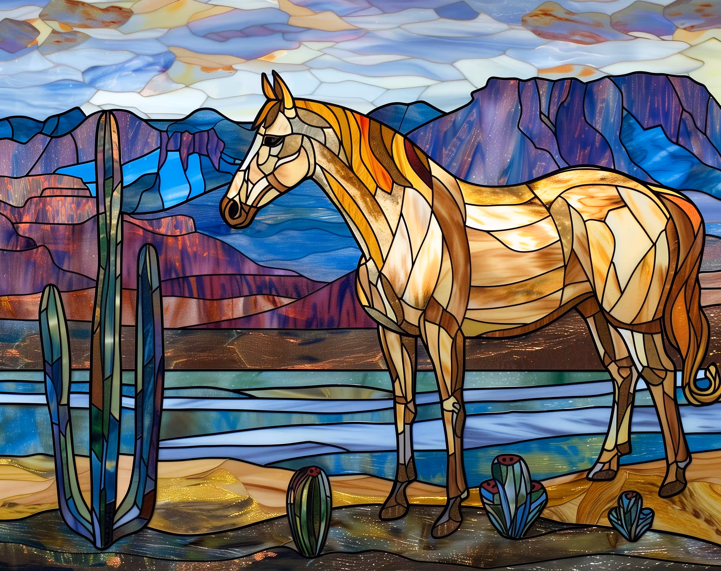 A.I. Creations: Stained Glass Horse
