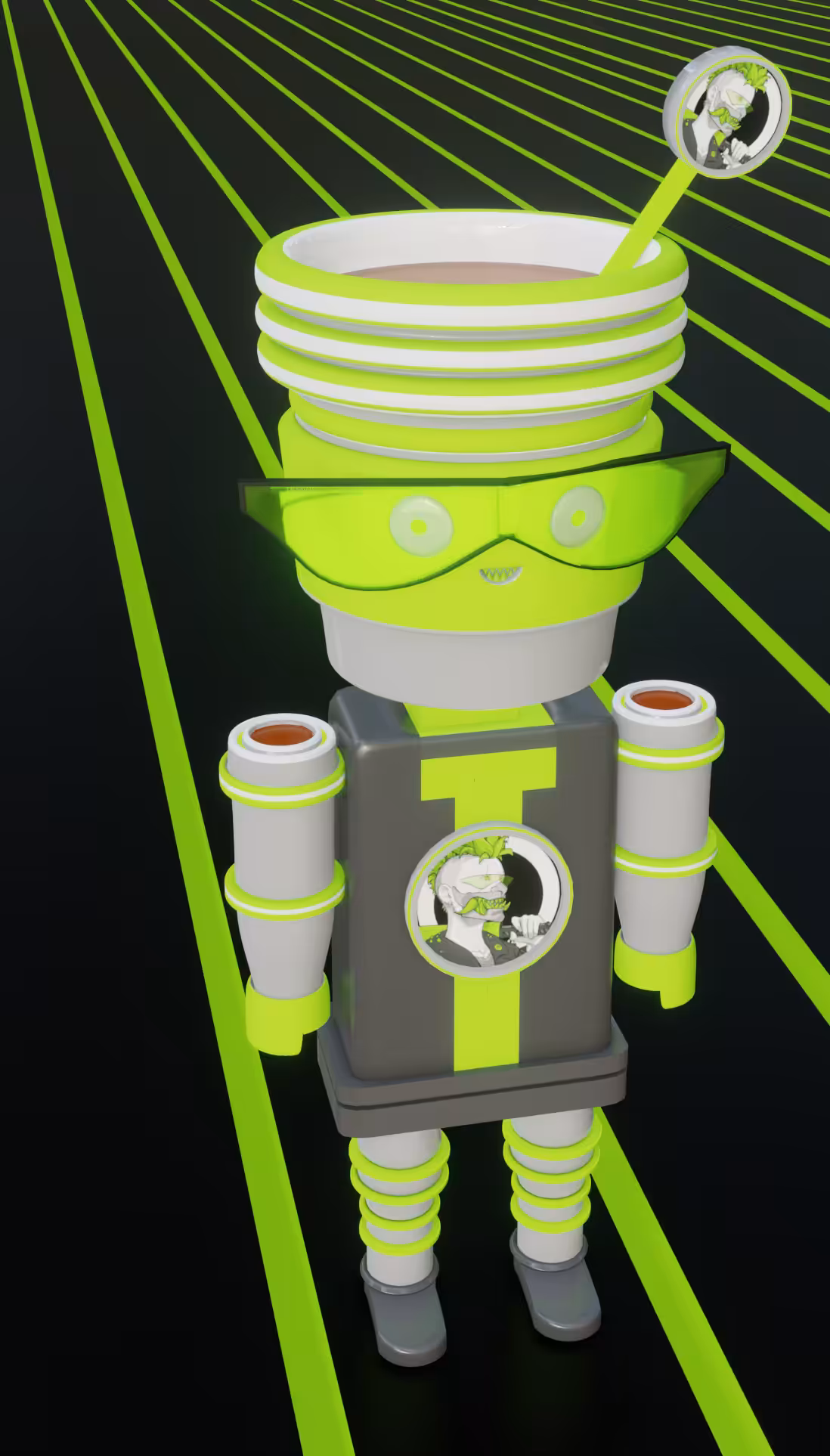 PRJKTNEON Coffee Mascot