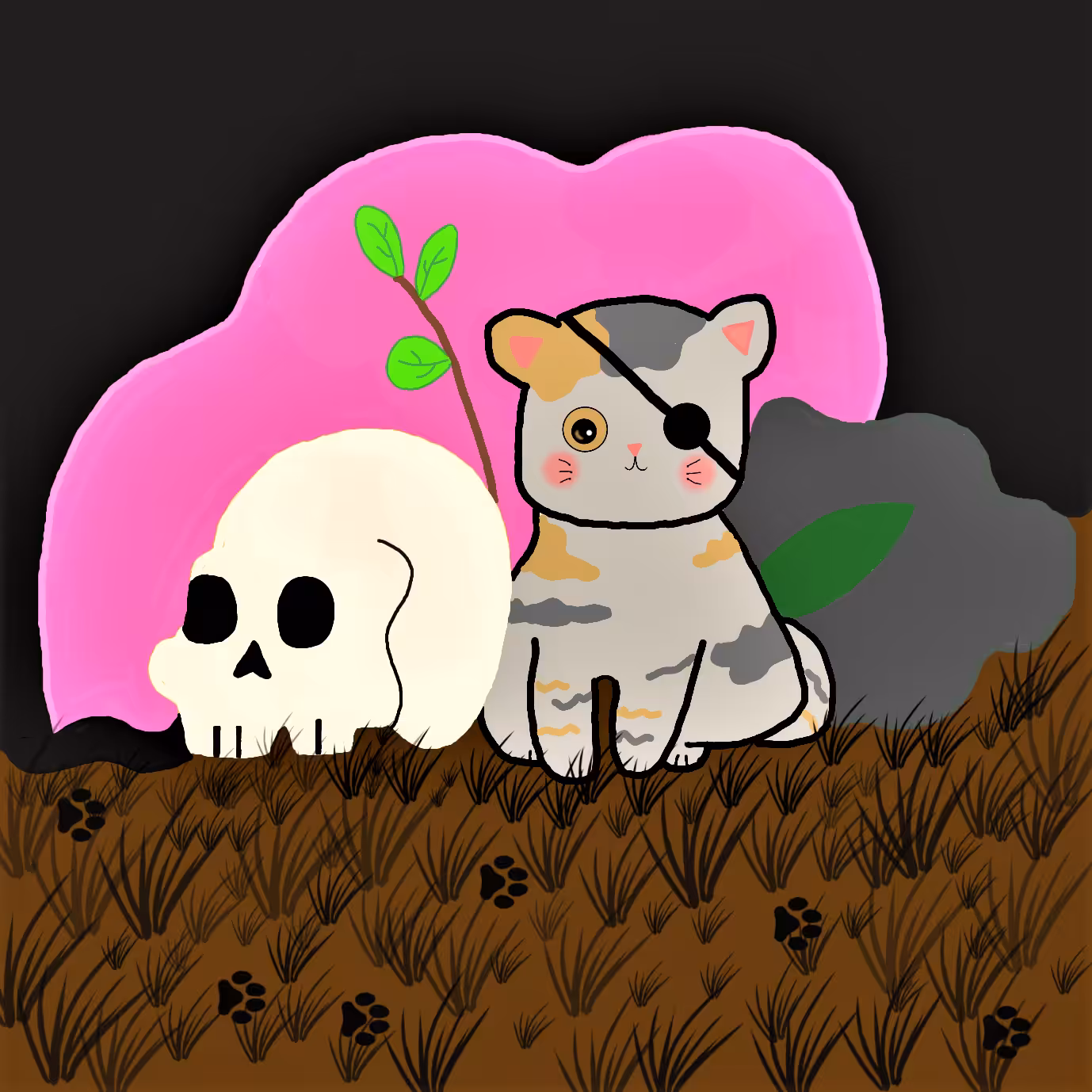 Kitty in the dark