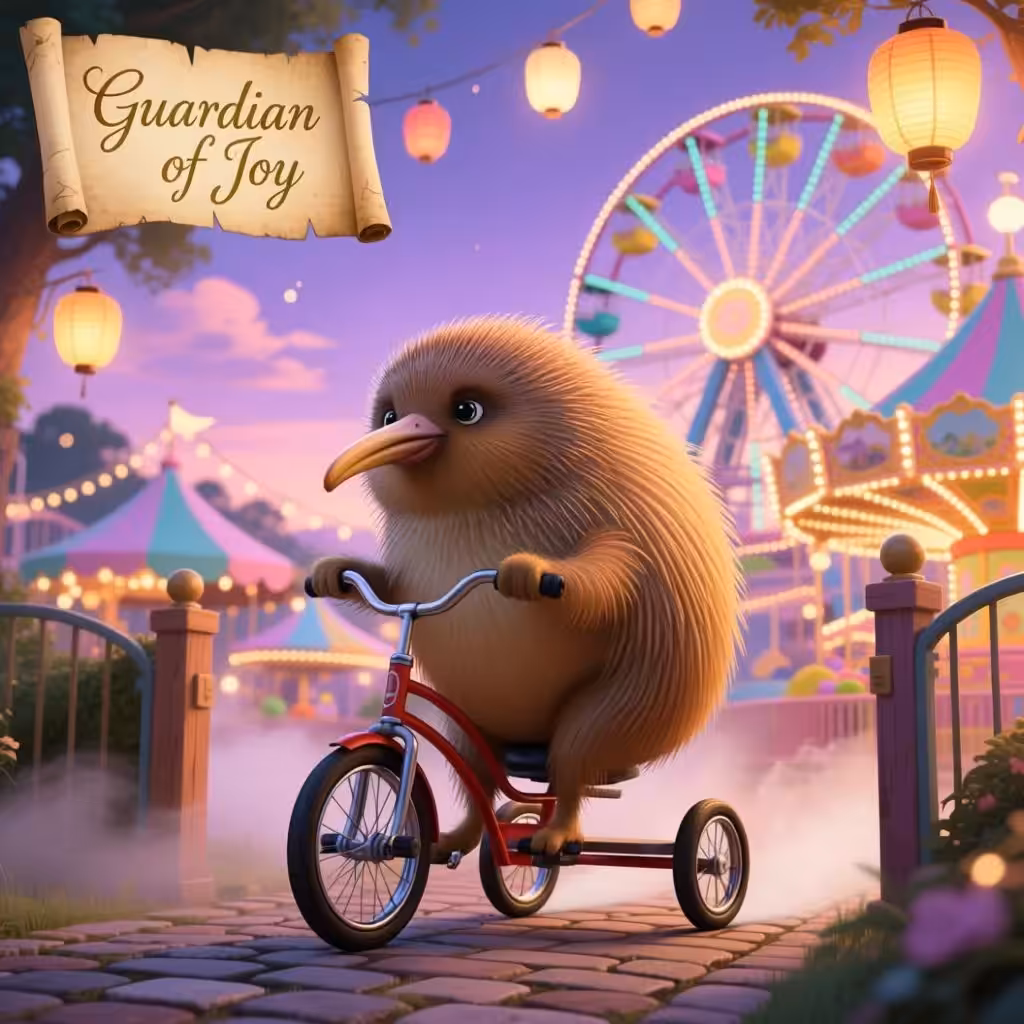 Kiwi kid at the amusement park