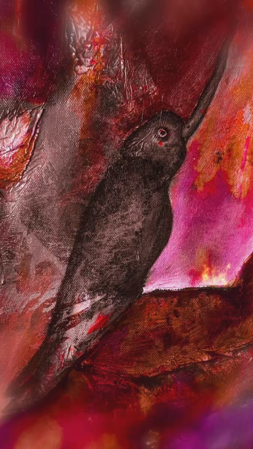 A bird seeks the sun in the entropy of the air