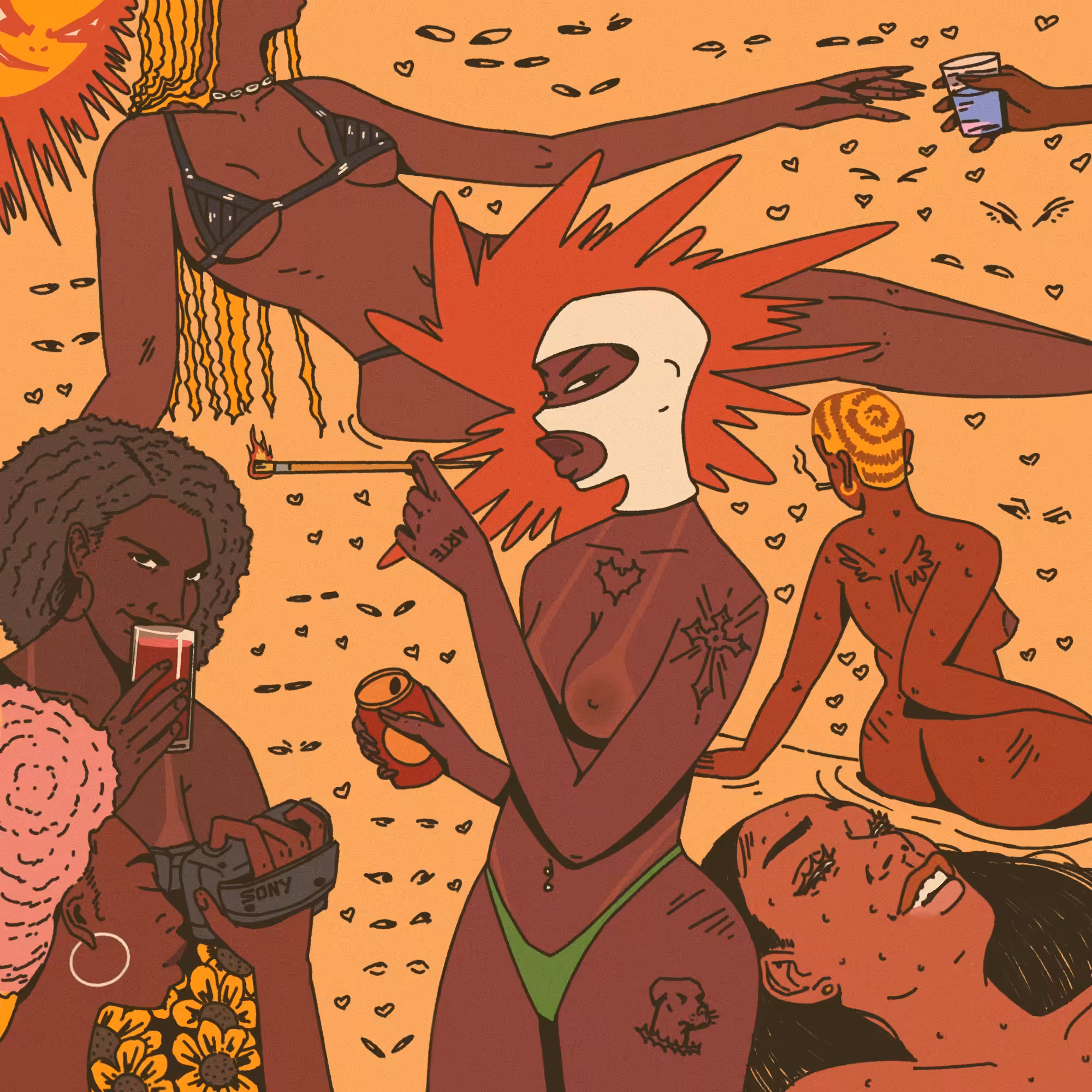 Sol, calor e olhares