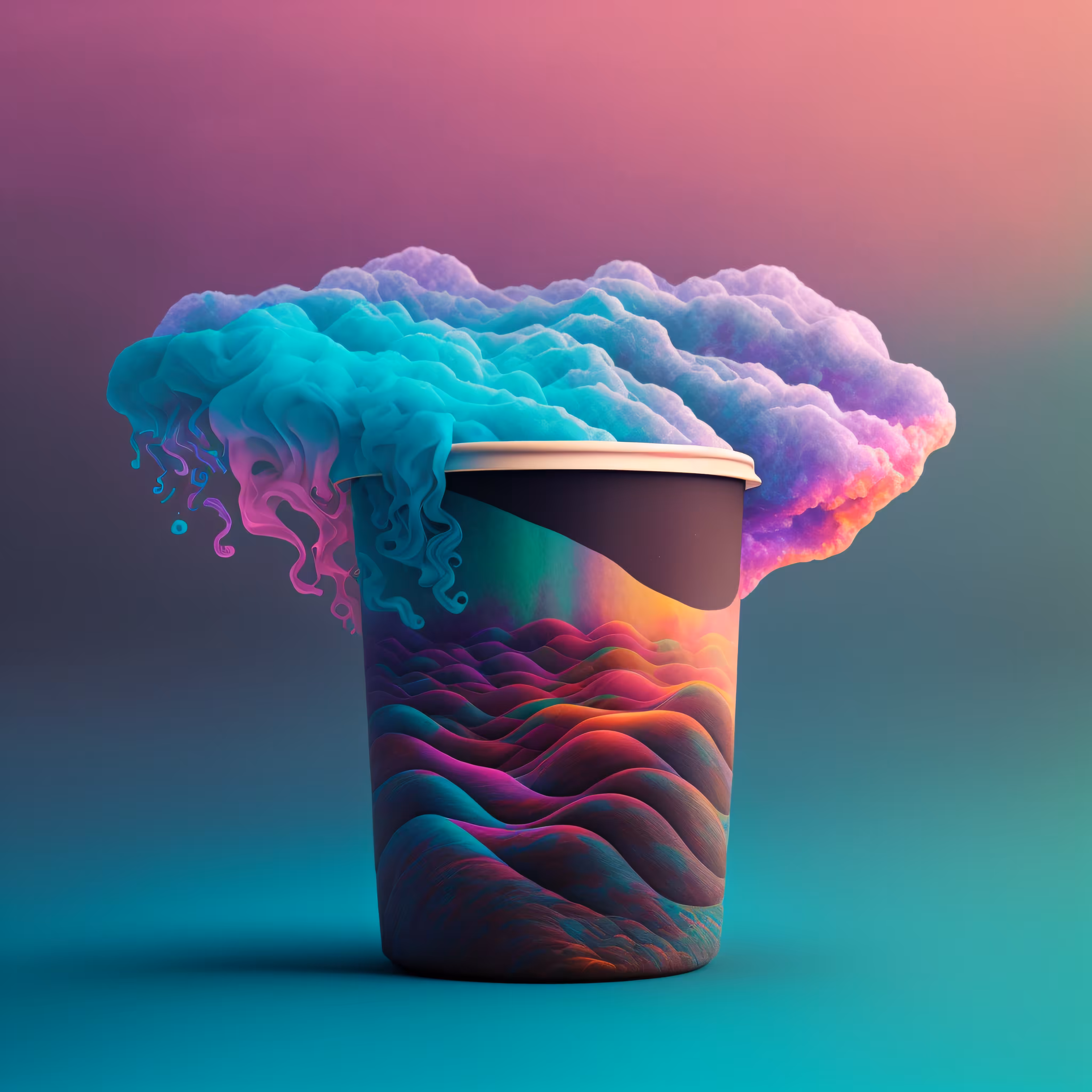 Vapor Wave Latte to go