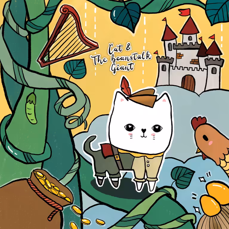 Cat and the beanstalk giant
