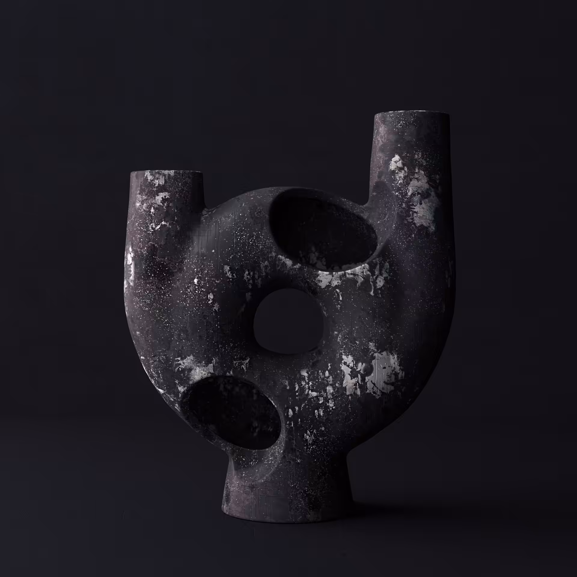 Digital Ceramics | Horny Vase | Black
