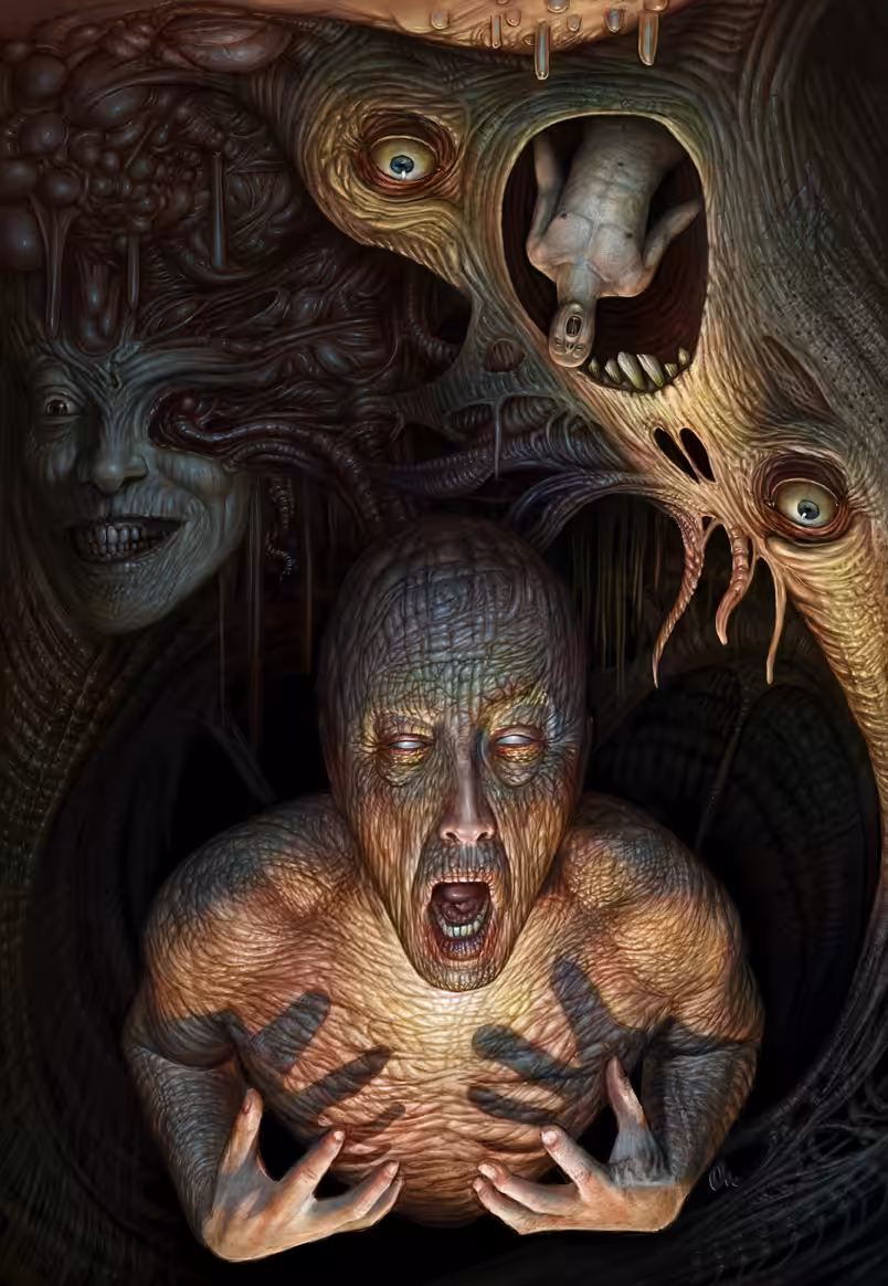 Psychic decay portrait.