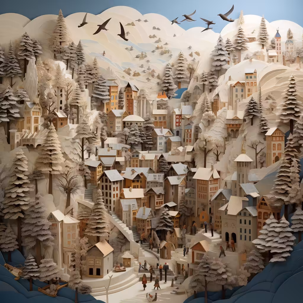 Snowy Paper Town
