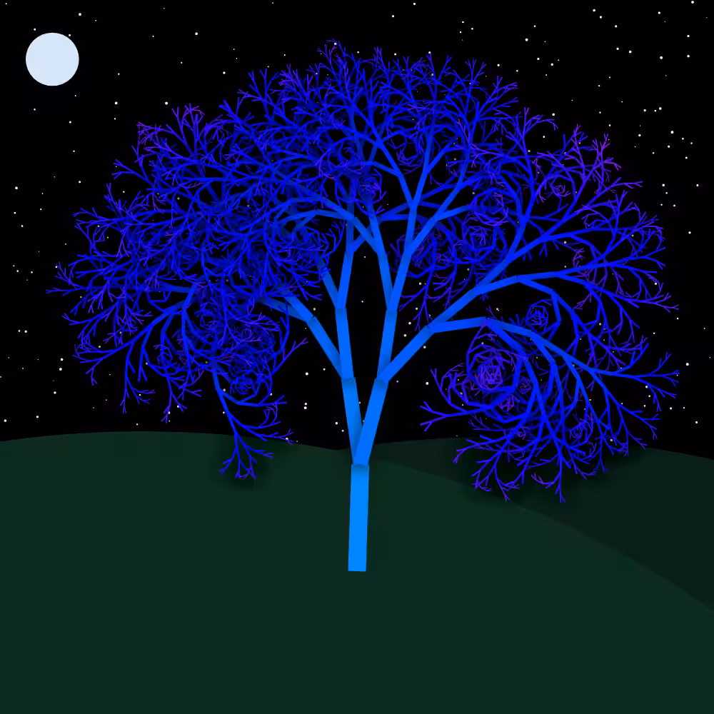 Moonlit Trees of Iterative Fractal Chaos #8