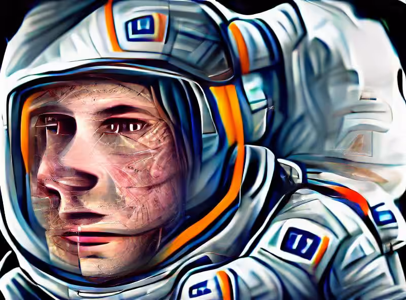 Abraham's First Works: Portrait of an astronaut