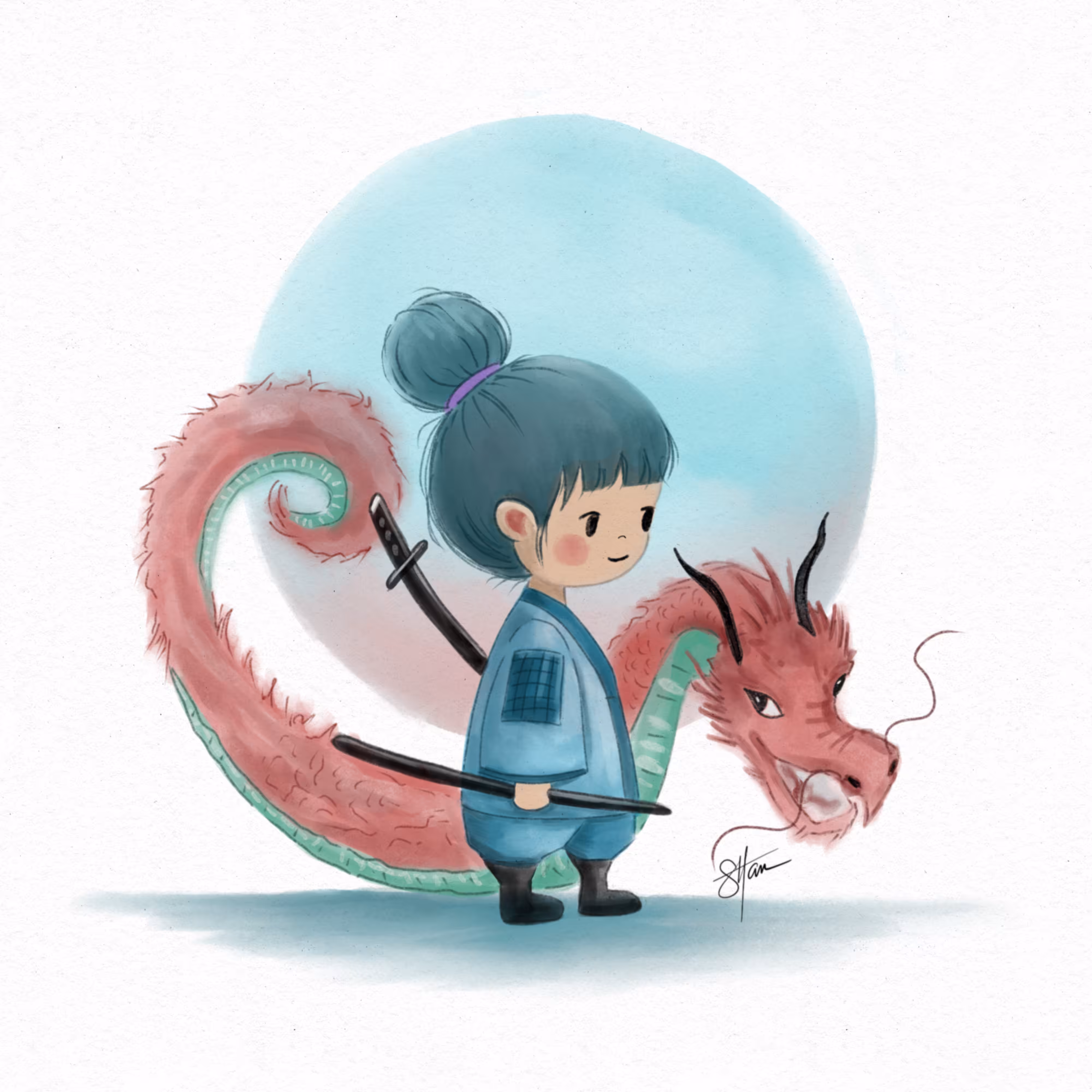 Tiny Warrior and Her Fiery Dragon