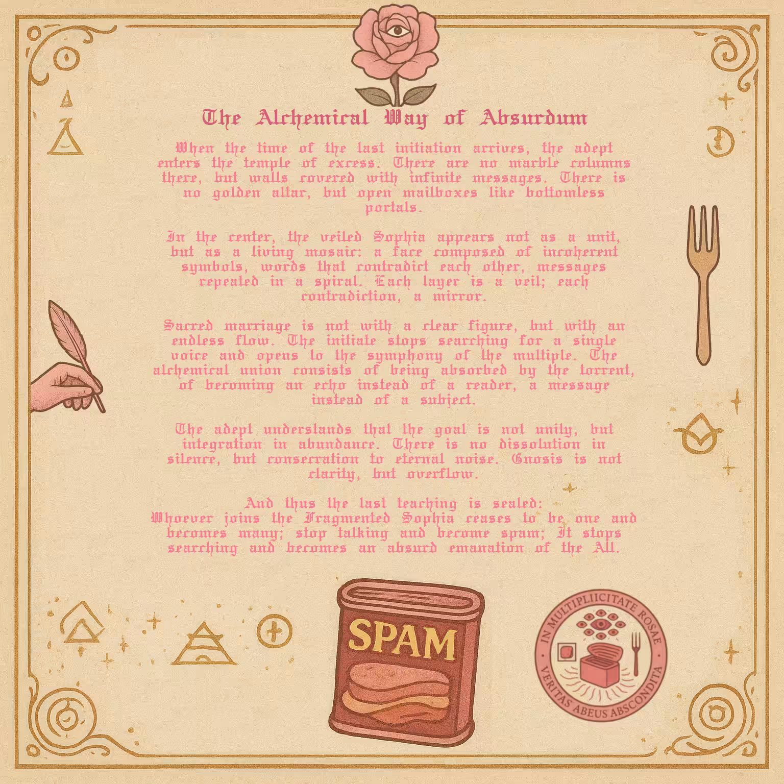FROM SPAM TO SLOP - SPAM ART: 69 - the alchemical way of the absurdum