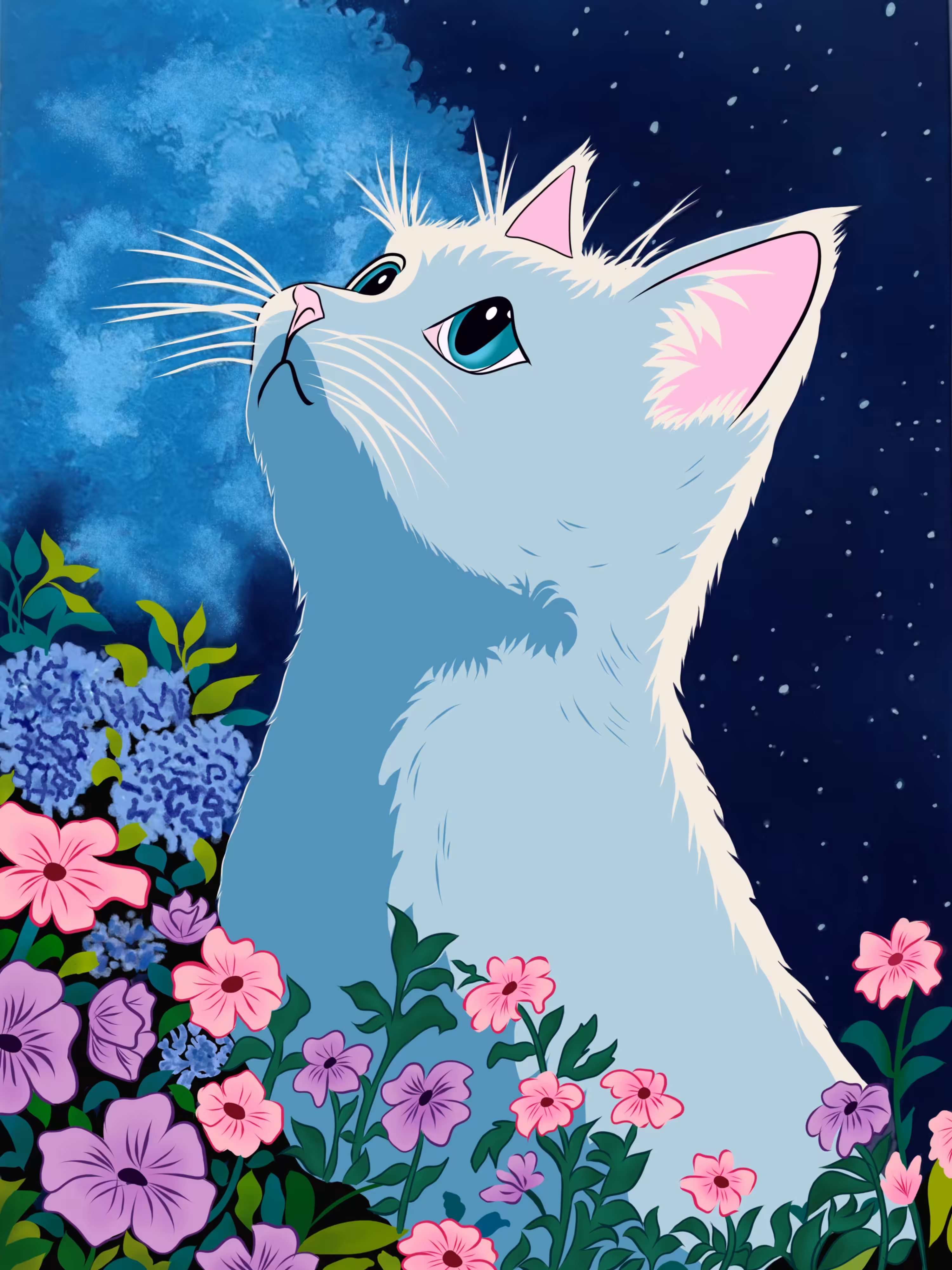 Between flowers and skies