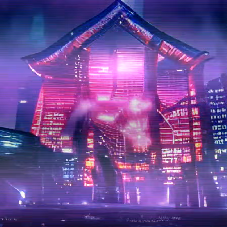 Cyberpunk city dreams. Synthwave nostalgia