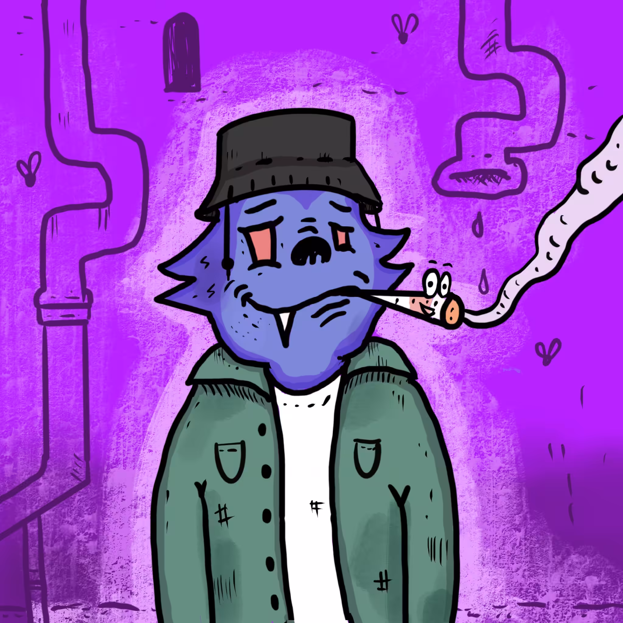 Fangsley Smoking in the Sewer