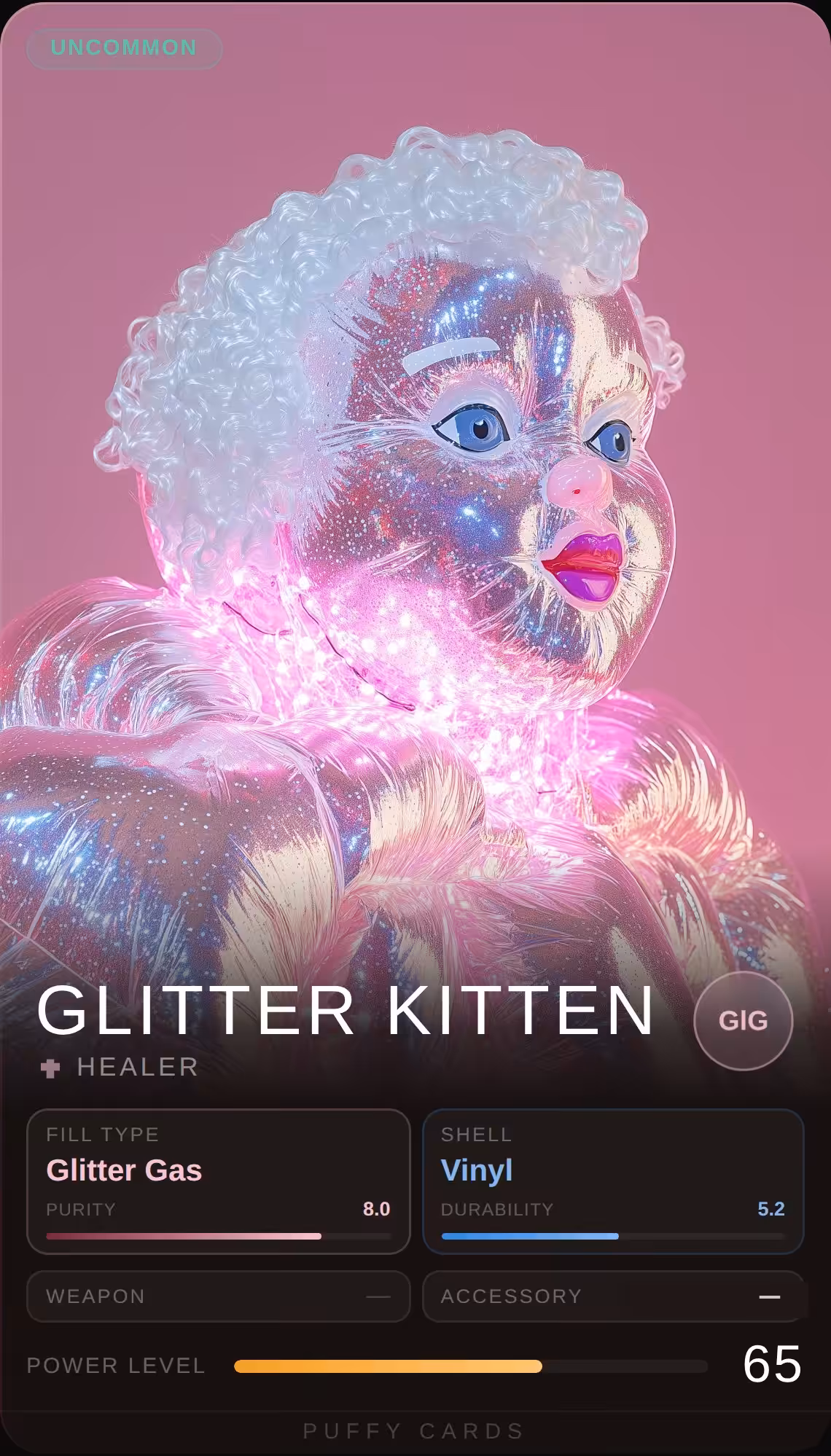 Puffy Cards: Glitter Kitten