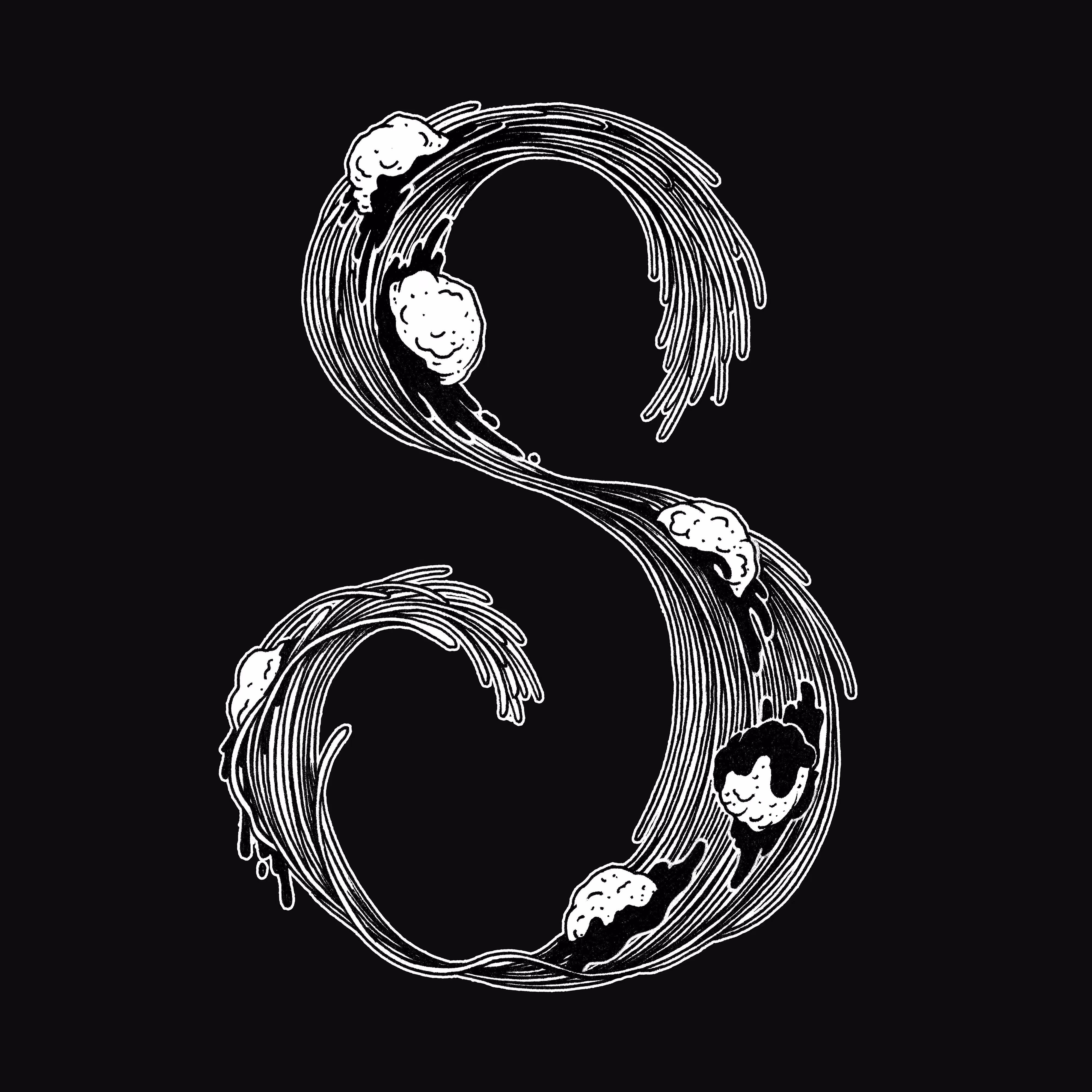 S (Spaghetti) - 36 Days of Patterns