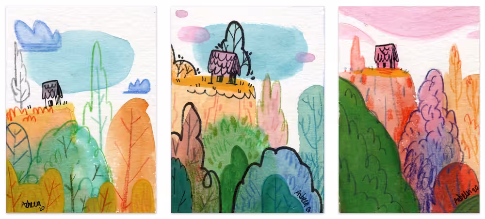 Cliff house - triptych