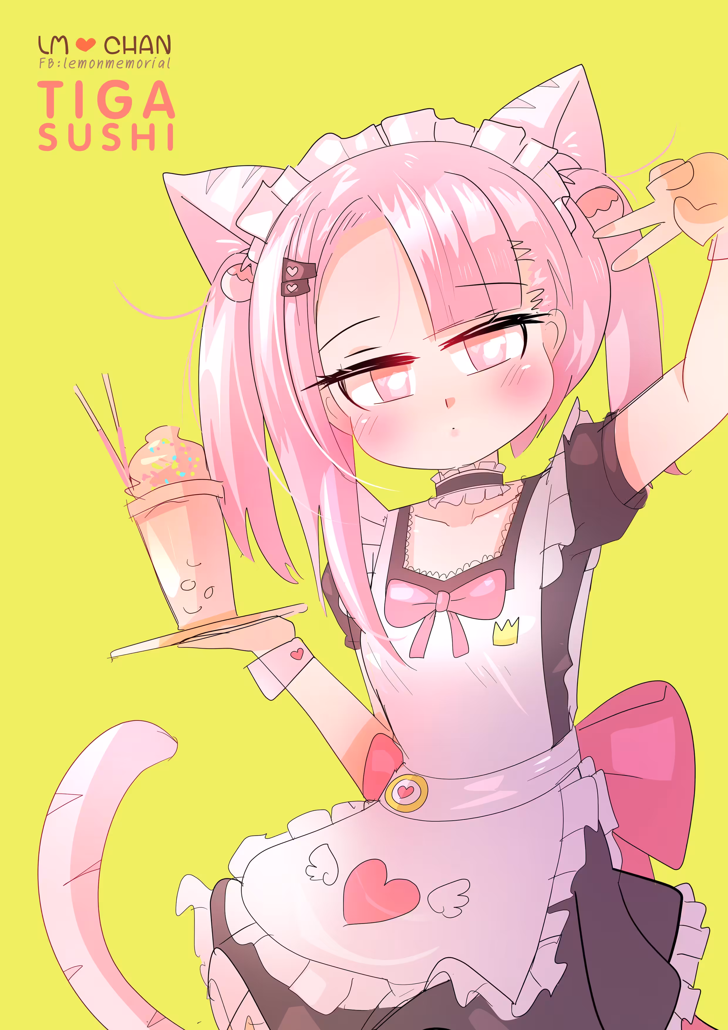 Tiga Maid with Strawberry Ice Cream