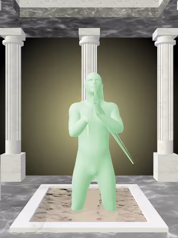 HeavenComputer: The Praying Normie Green Man #2801