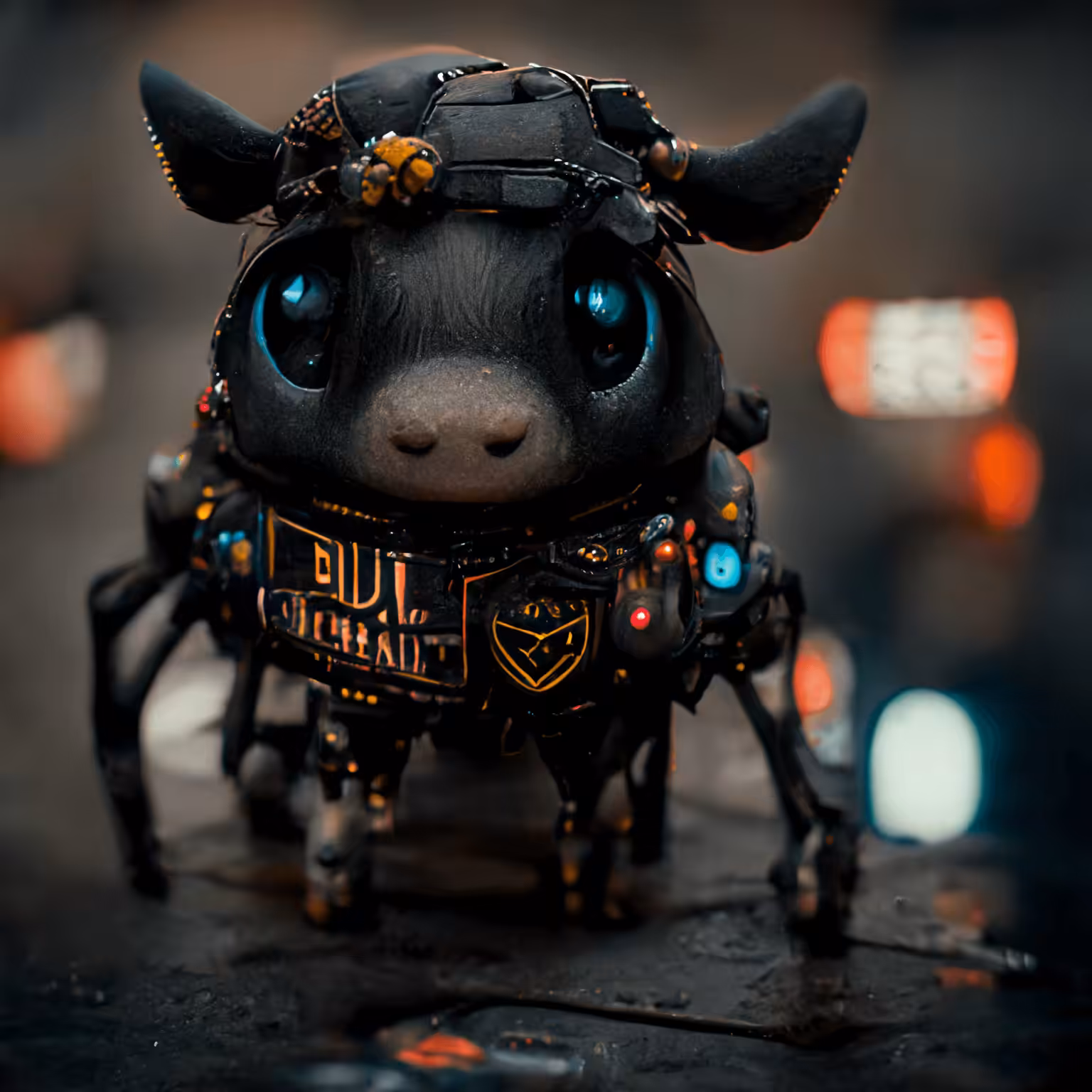 Cyberpunk journey: bull