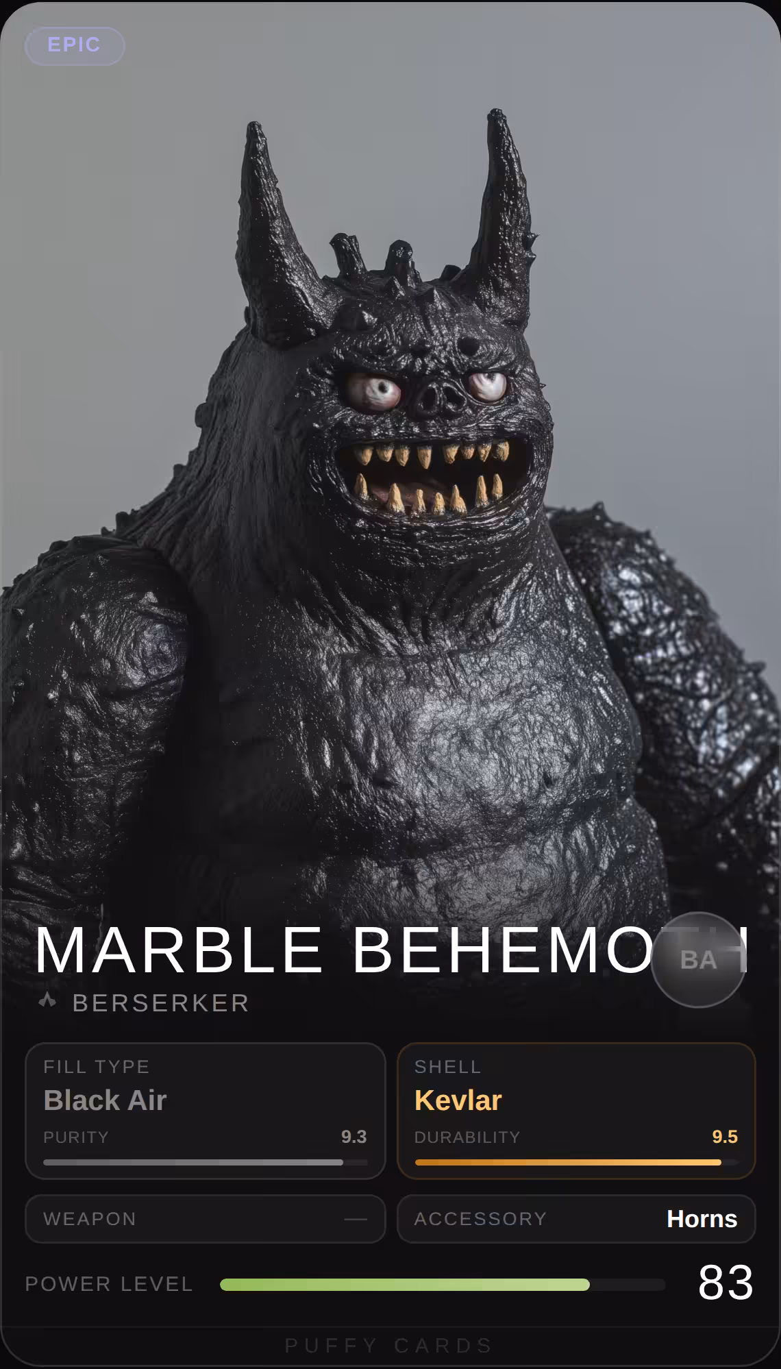 Puffy Cards: Marble Behemoth