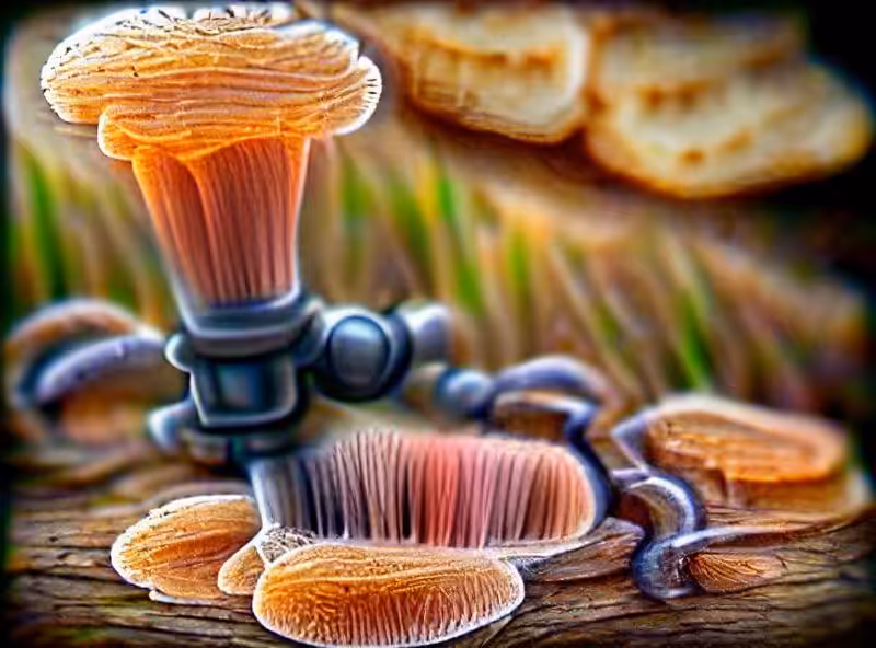 a macro photo of a fungi