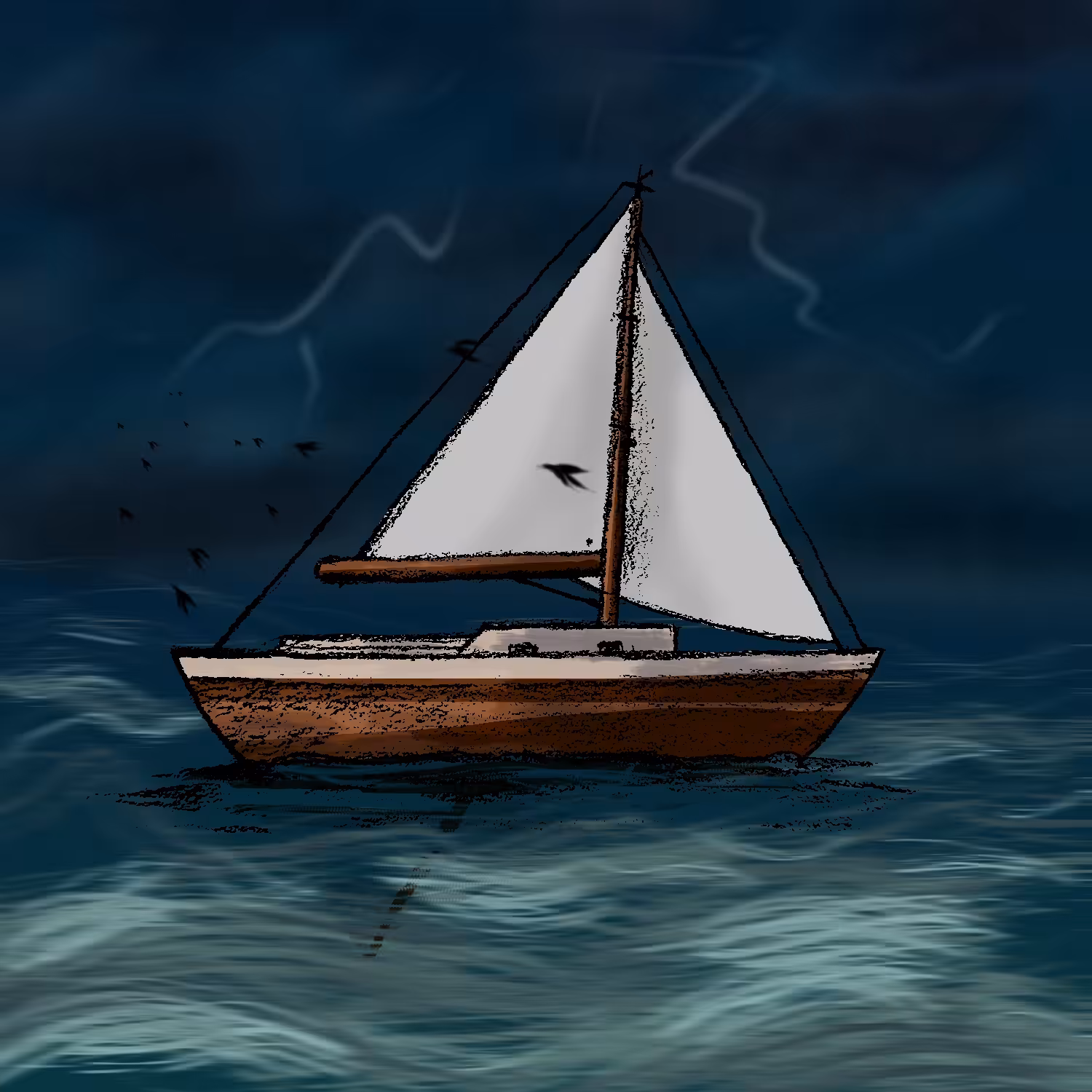 Art Of Abolfazl : Boat In The Ocean