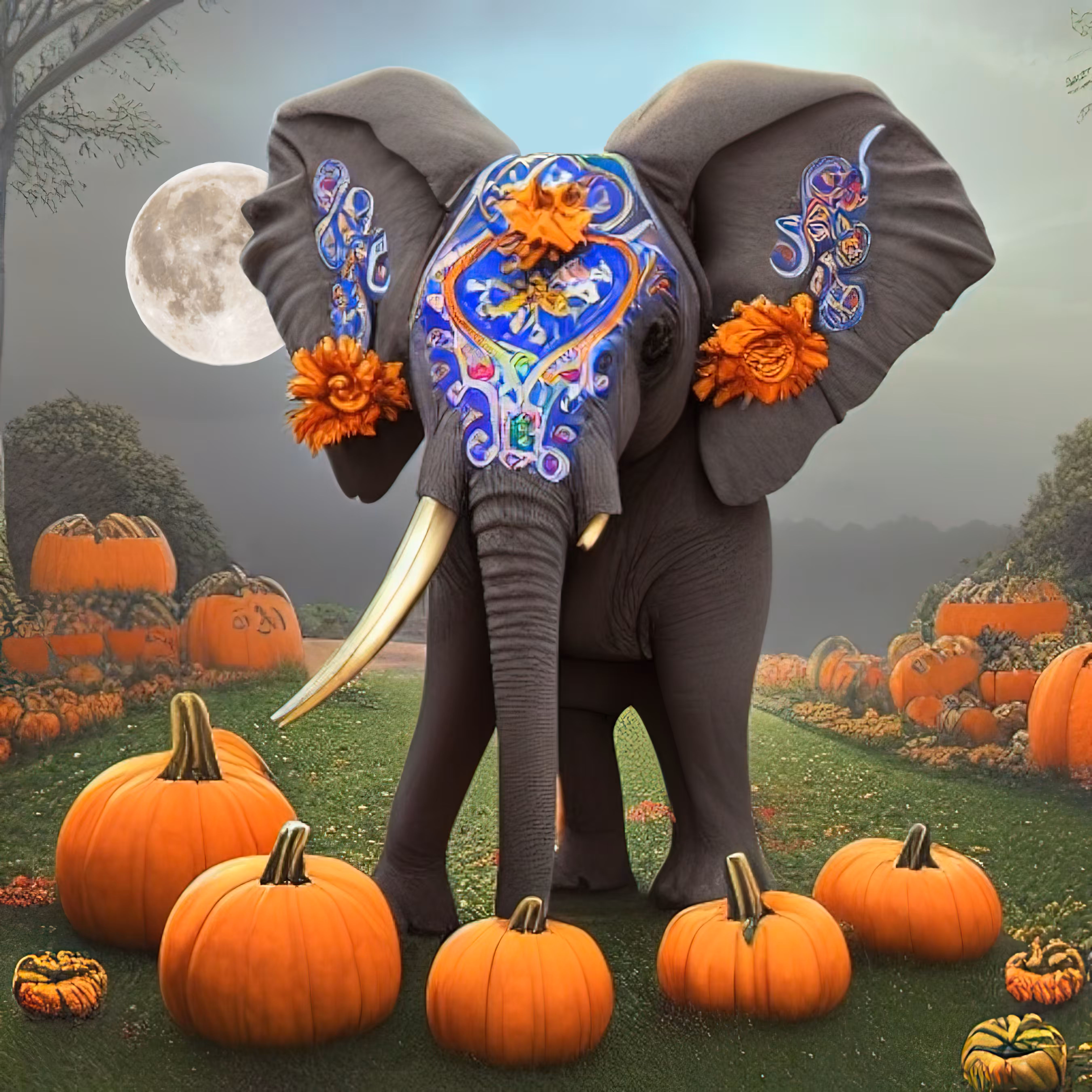 The Elephant Who Was Dreaming To A Pumpkins Realm 27/99