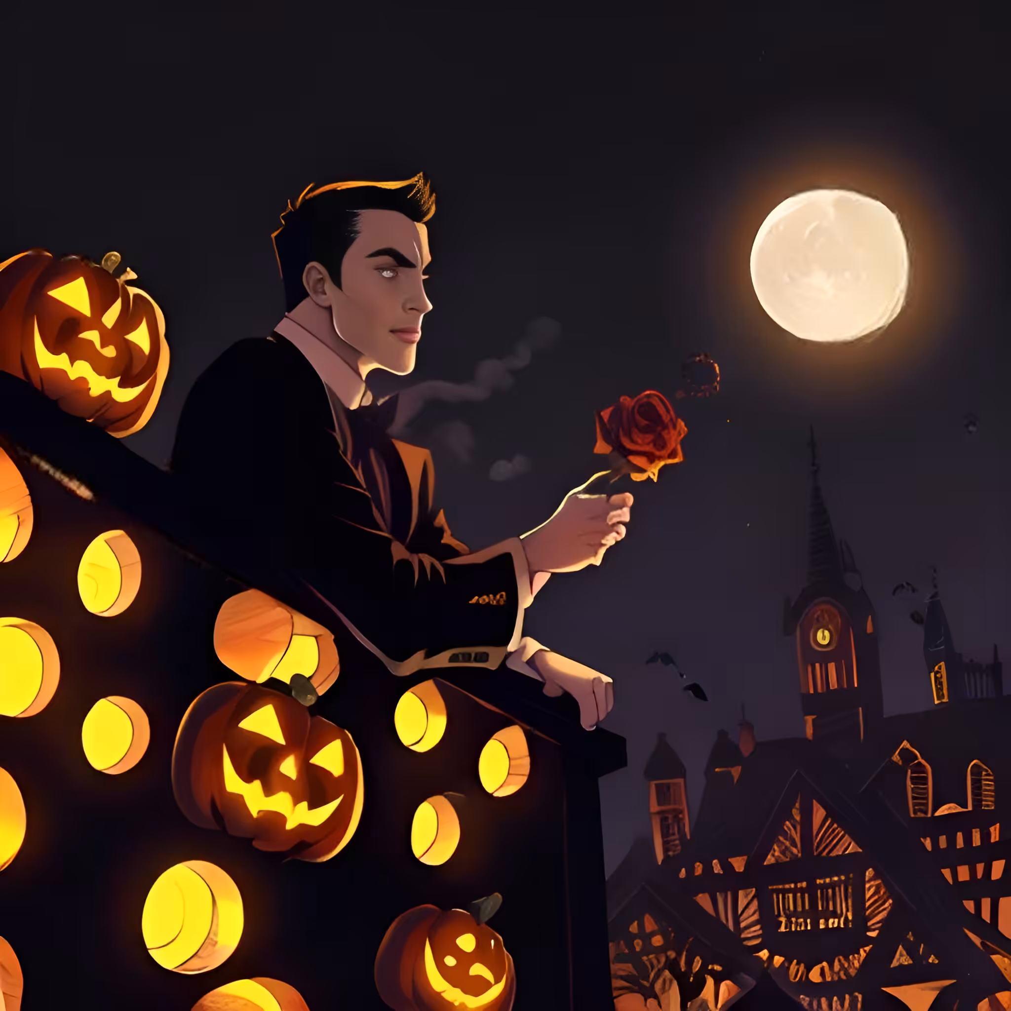 The magic rose and moon