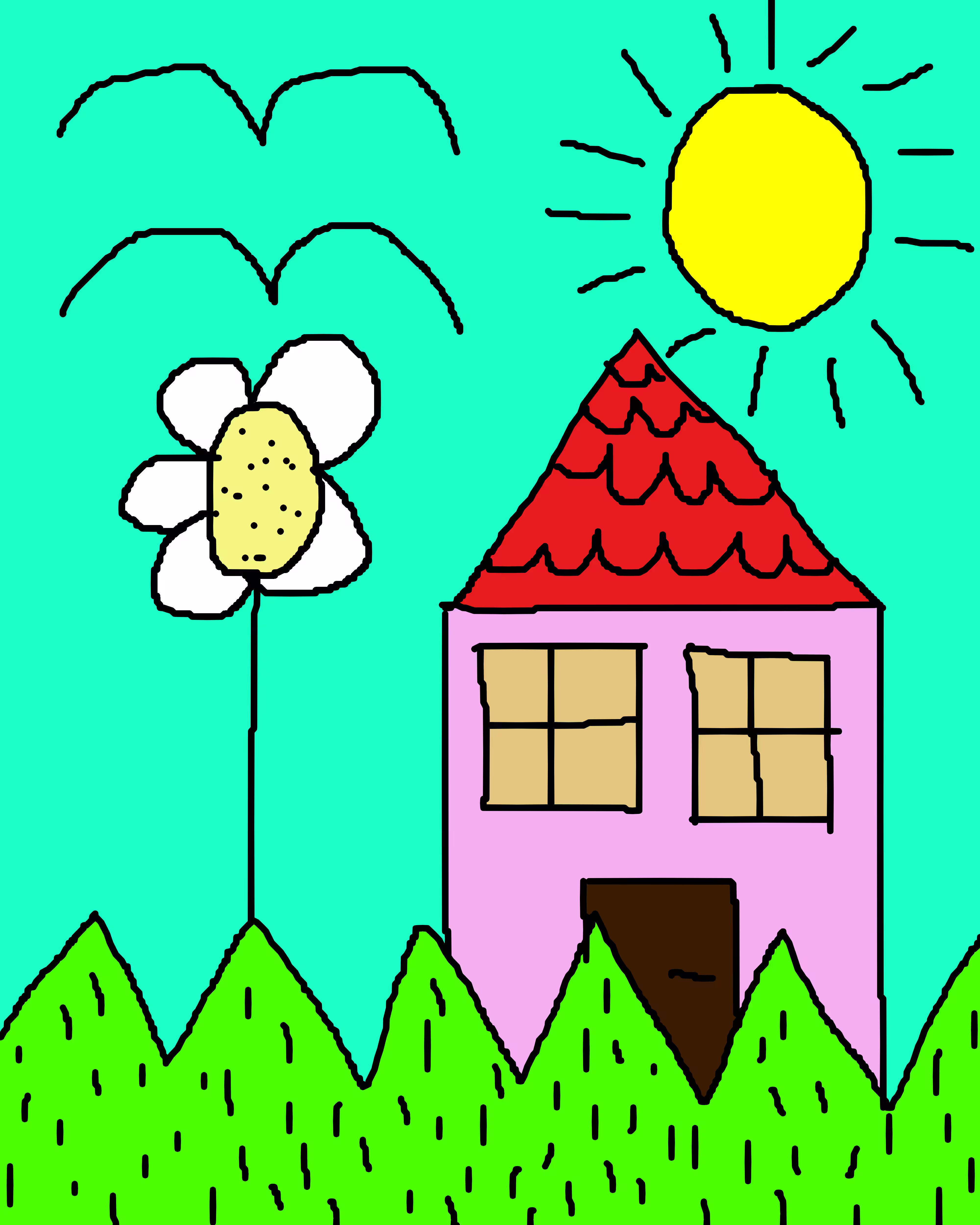 House and flower