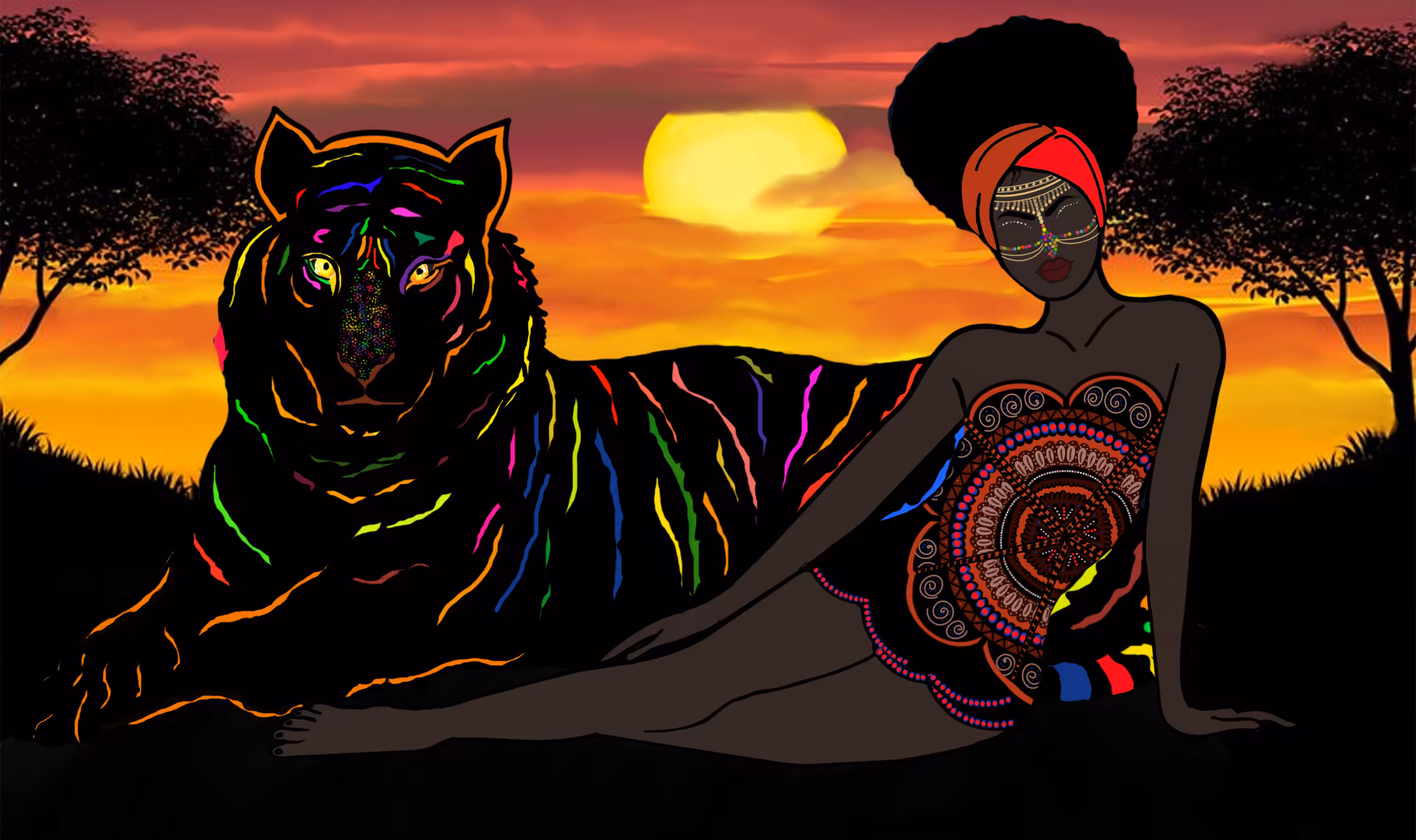 Black woman & Tiger 2