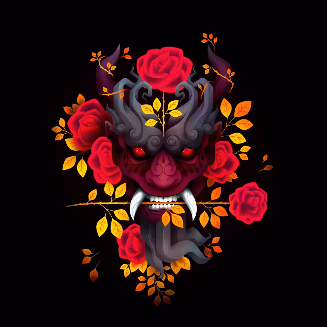 Hannya Rose Mask