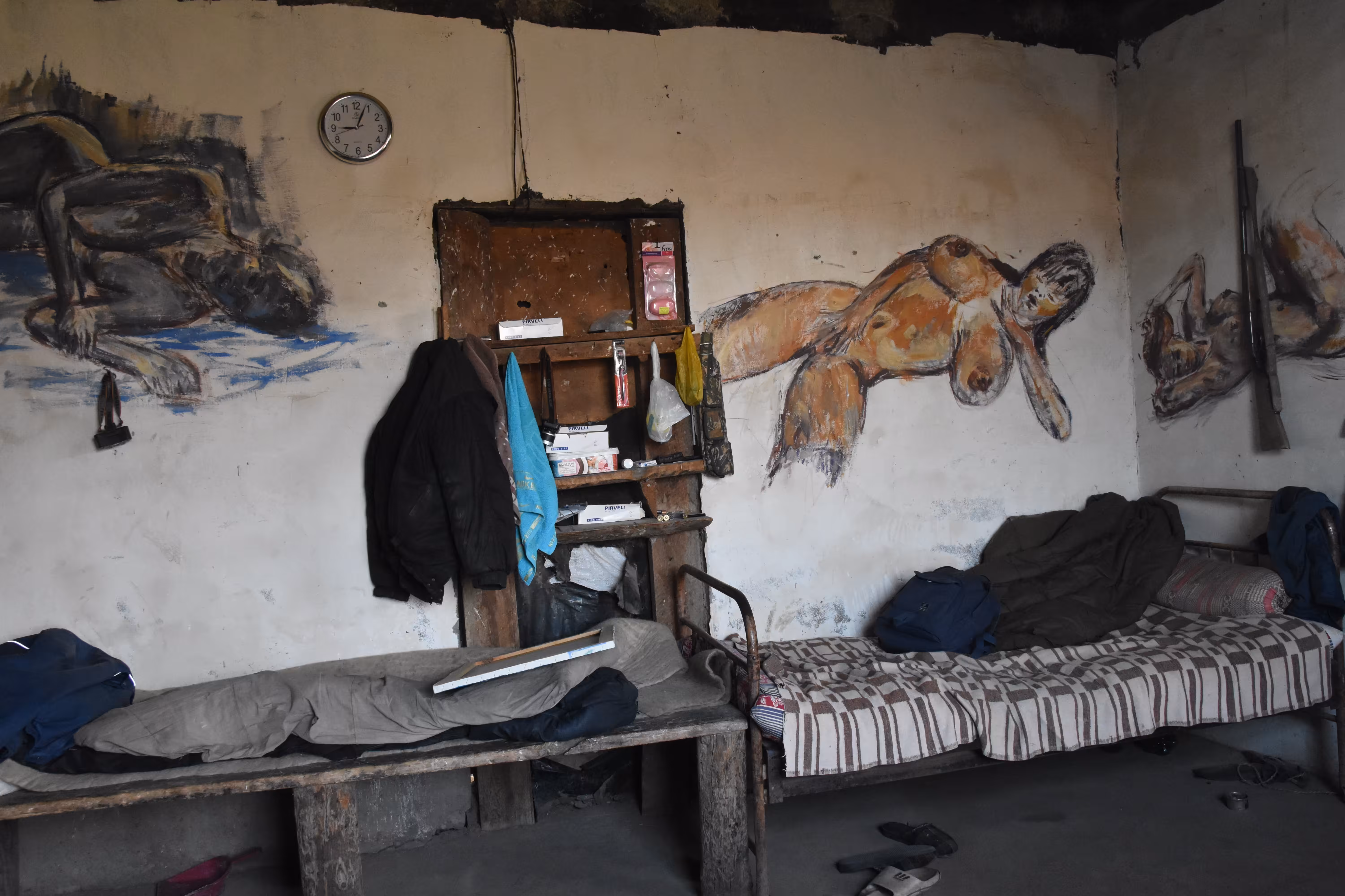 Inside a shepherd's hut