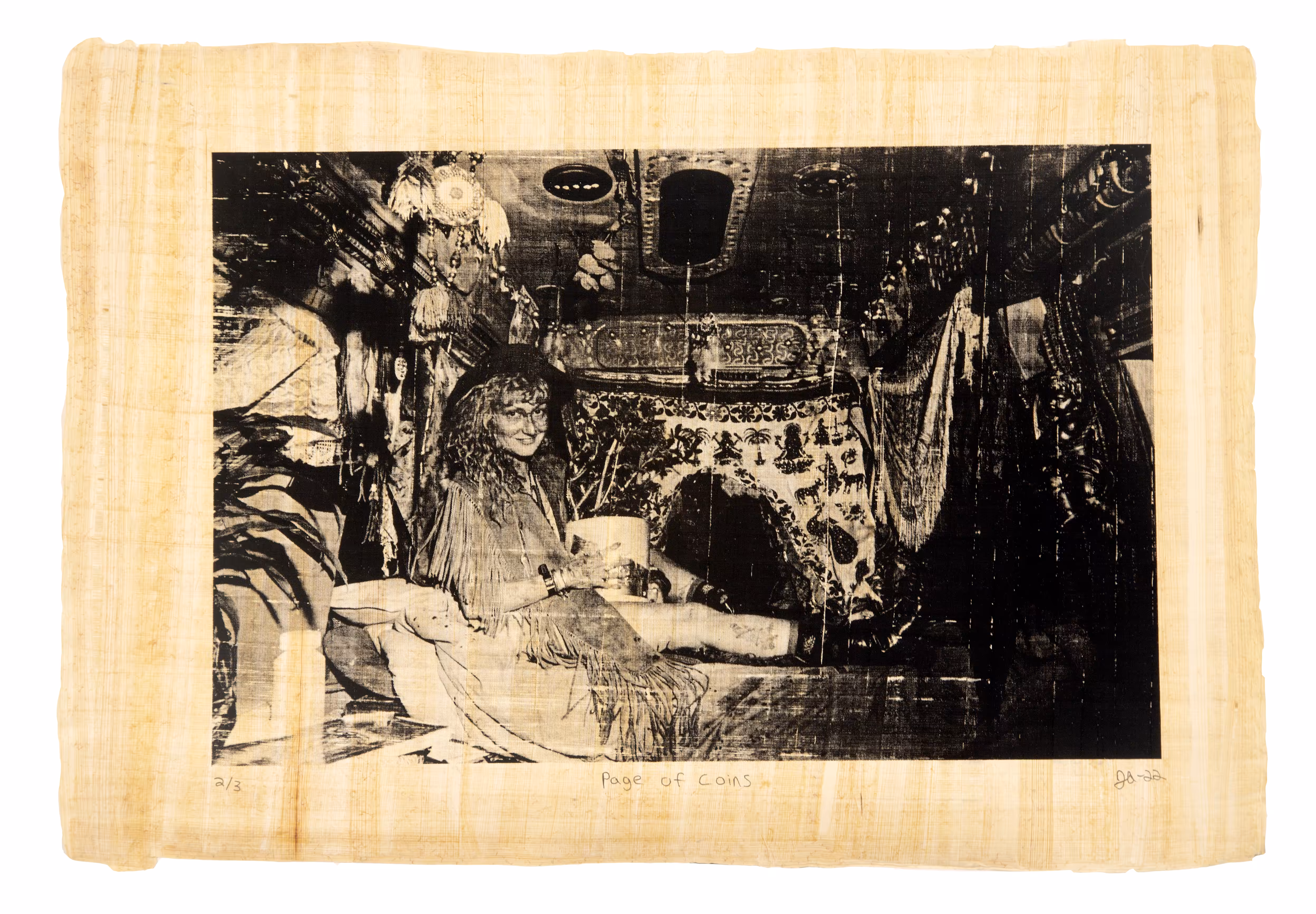 Smoke and Mirrors - Physical Tarot Scrolls: Justin Aversano - Page of Coins - Physical Tarot Scroll - 2/3