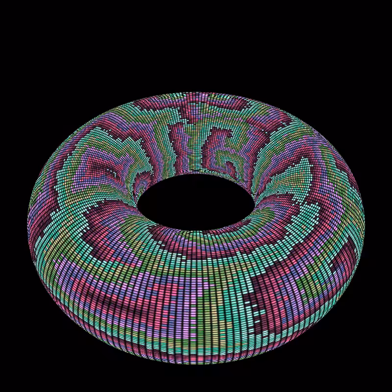 Reaction Diffusion on a Torus #37