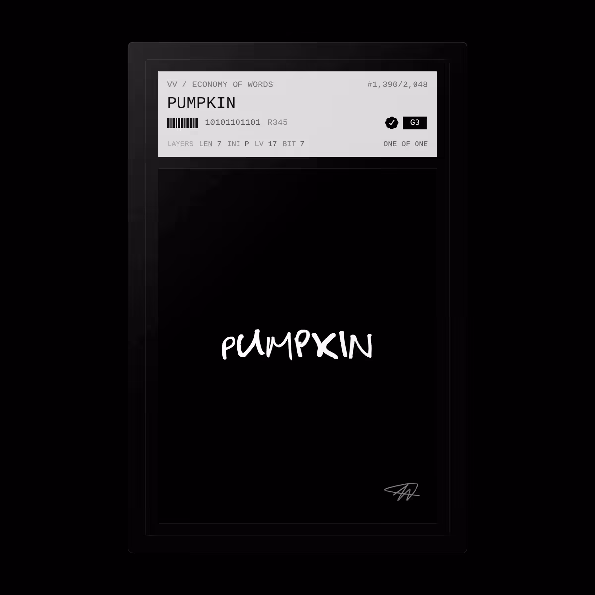 Economy of Words: PUMPKIN · #1390