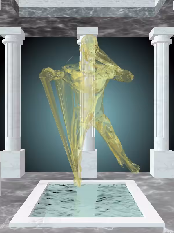 HeavenComputer: The Fading Treading Water Green-Golden Goblet Man #5413