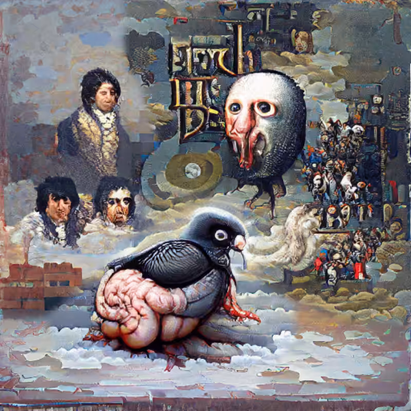 Pigeon Sat on a Brain Reflecting Existence #17