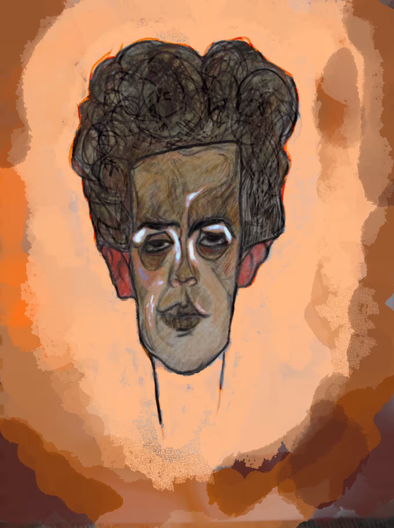 Egon Schiele`s Self Portrait