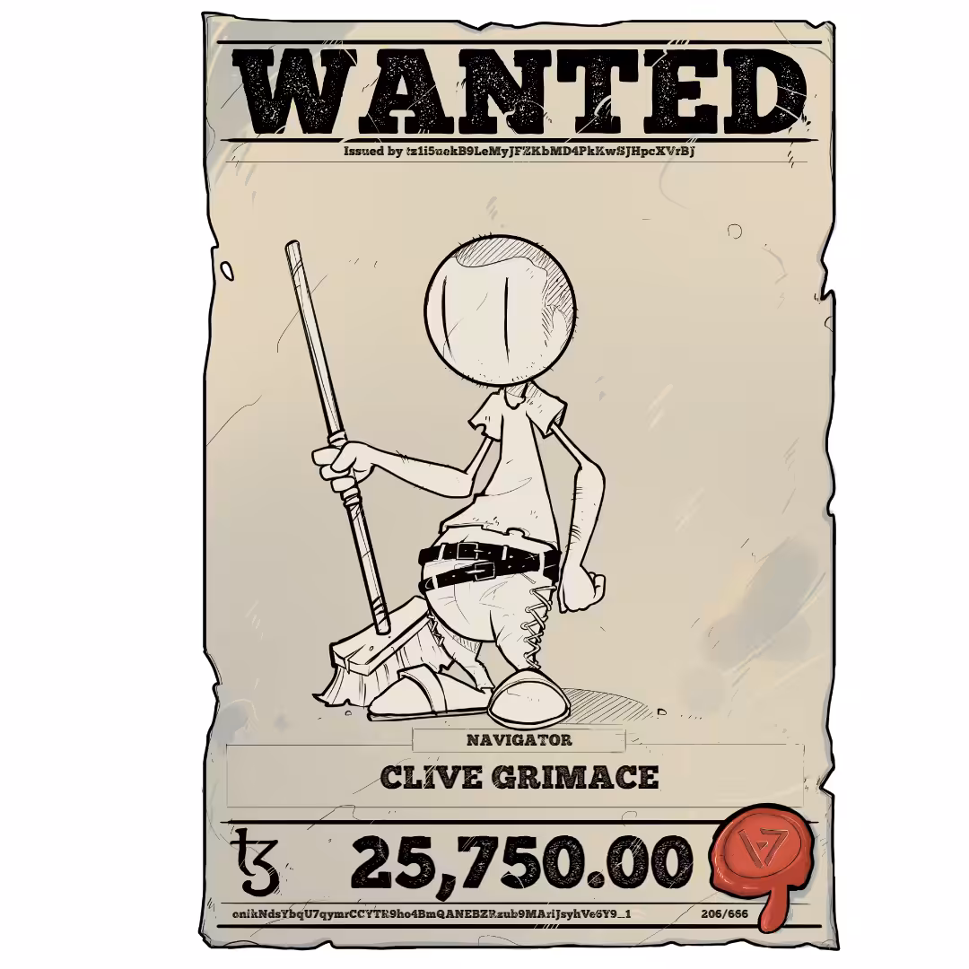CLIVE GRIMACE | TEZOS PIRATE 206/666