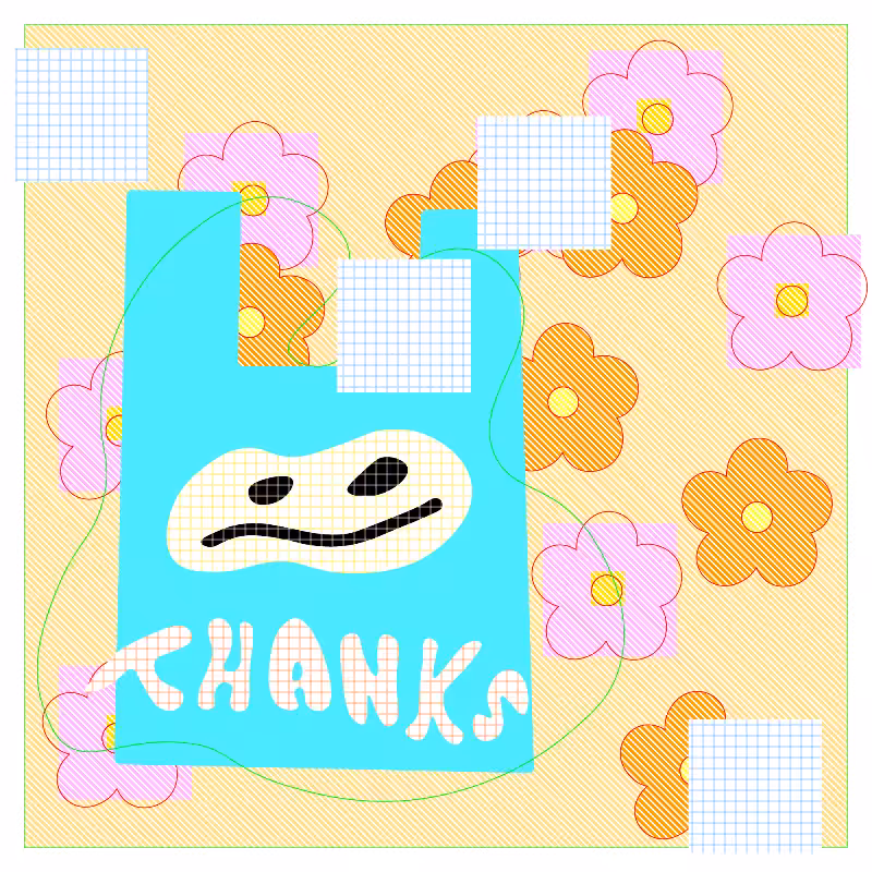 thanks bag and flowers #47
