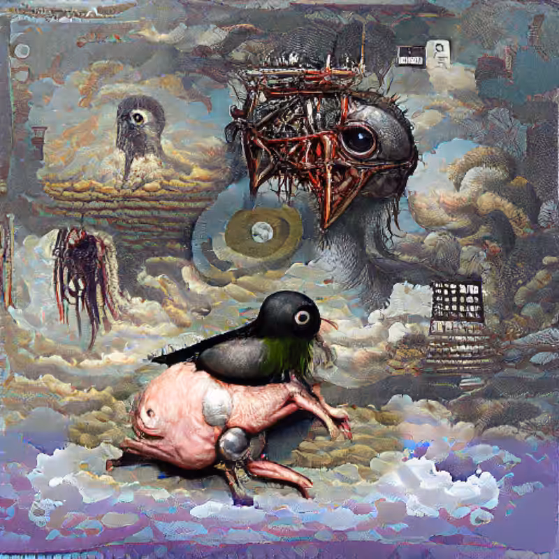 Pigeon Sat on a Brain Reflecting Existence #18