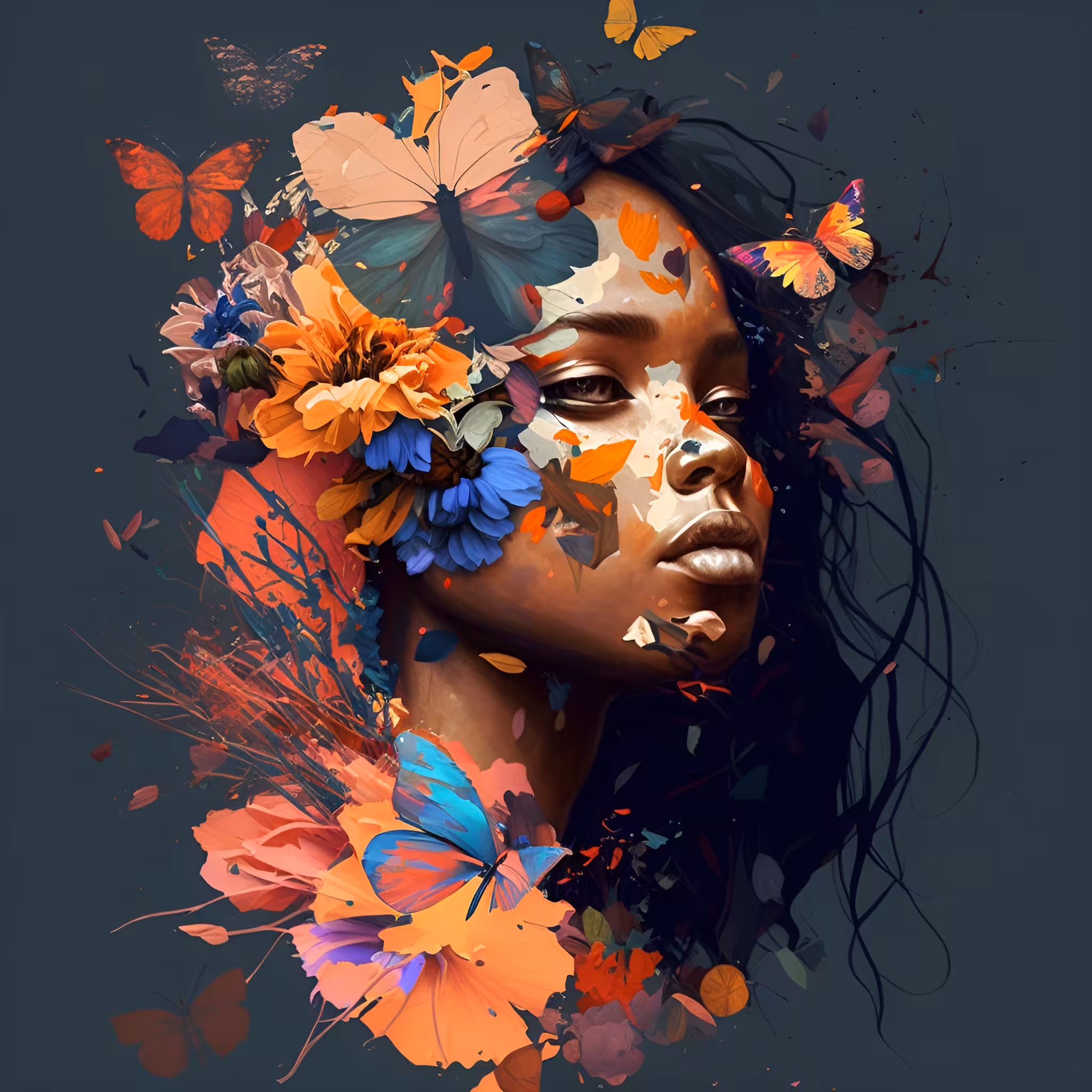 Dreams, flowers and woman