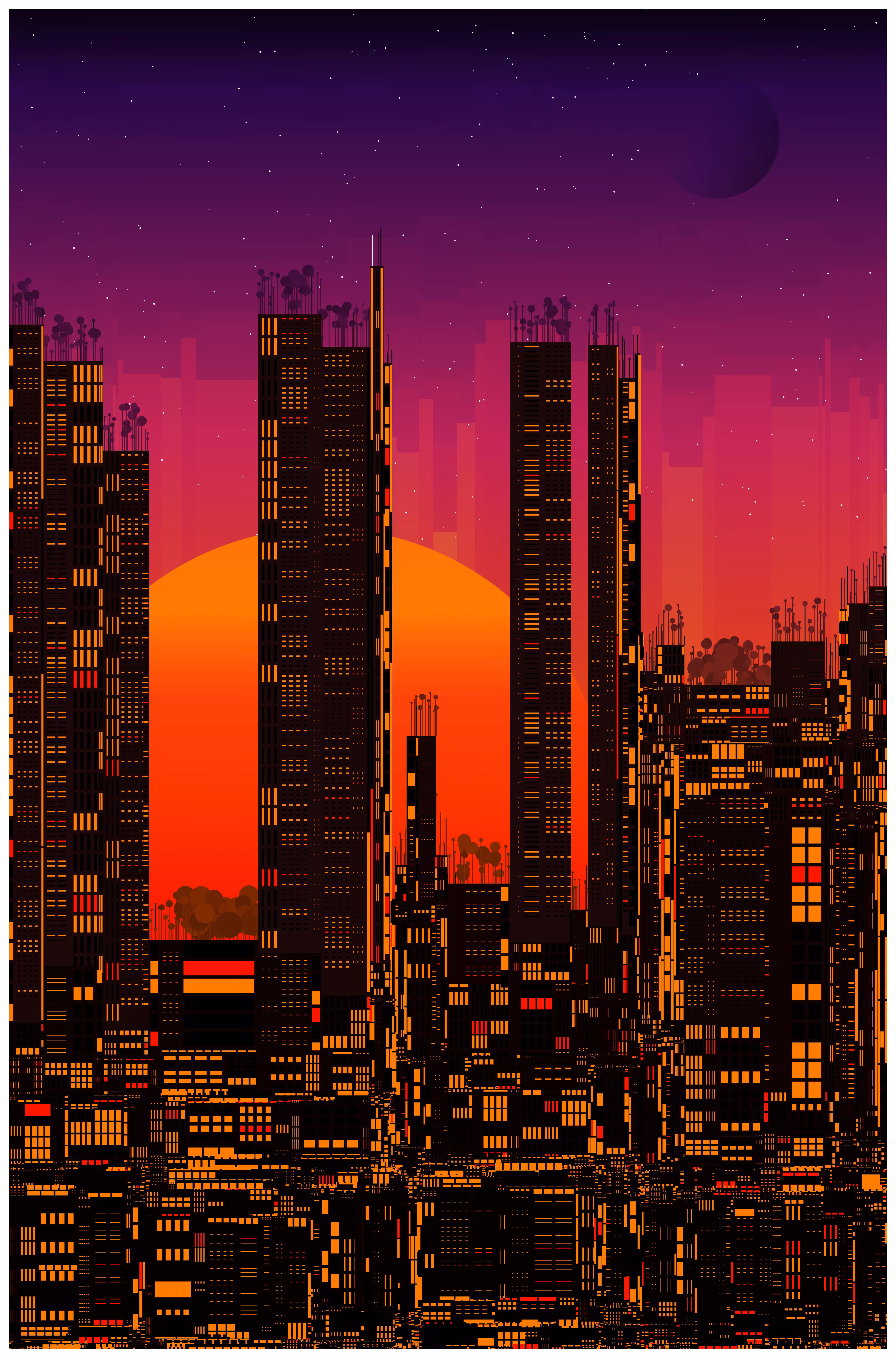 Metropolis Rooftop Sunset